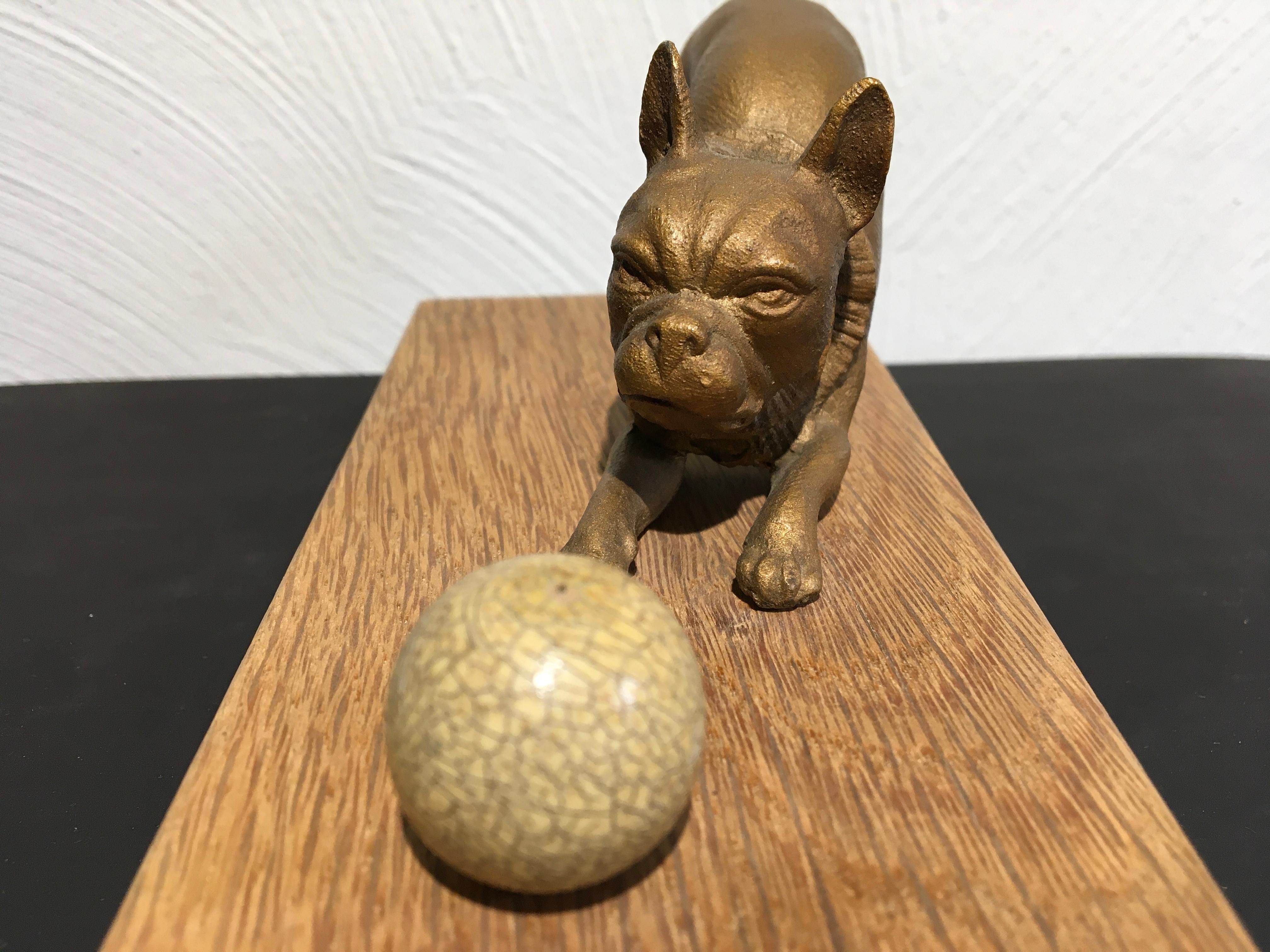 French Bulldog playing with Ball Sculpture For Sale 2