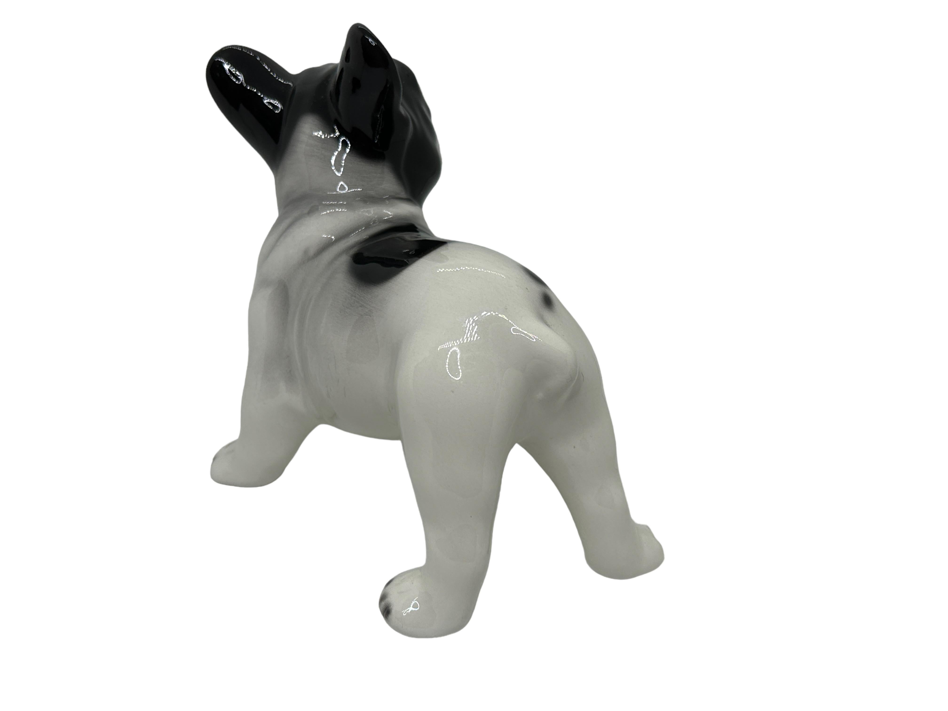 20th Century French Bulldog Pug Dogs Ceramic Statue Sculpture Vintage, Italy 1980s For Sale