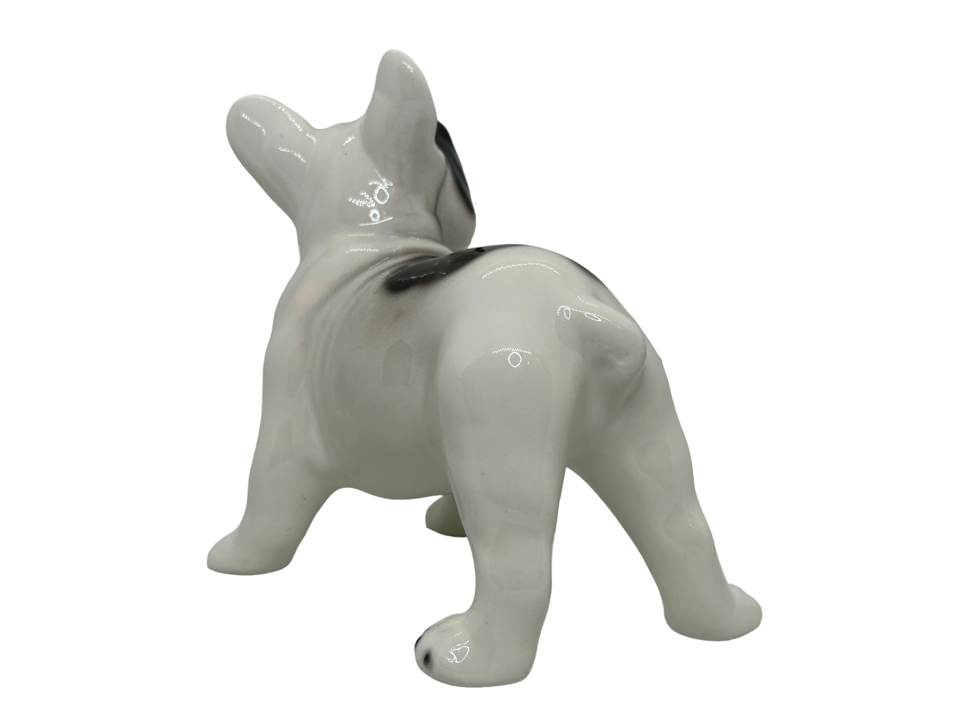 French Bulldog Pug Dogs Ceramic Statue Sculpture Vintage, Italy, 1980s In Good Condition For Sale In Nuernberg, DE