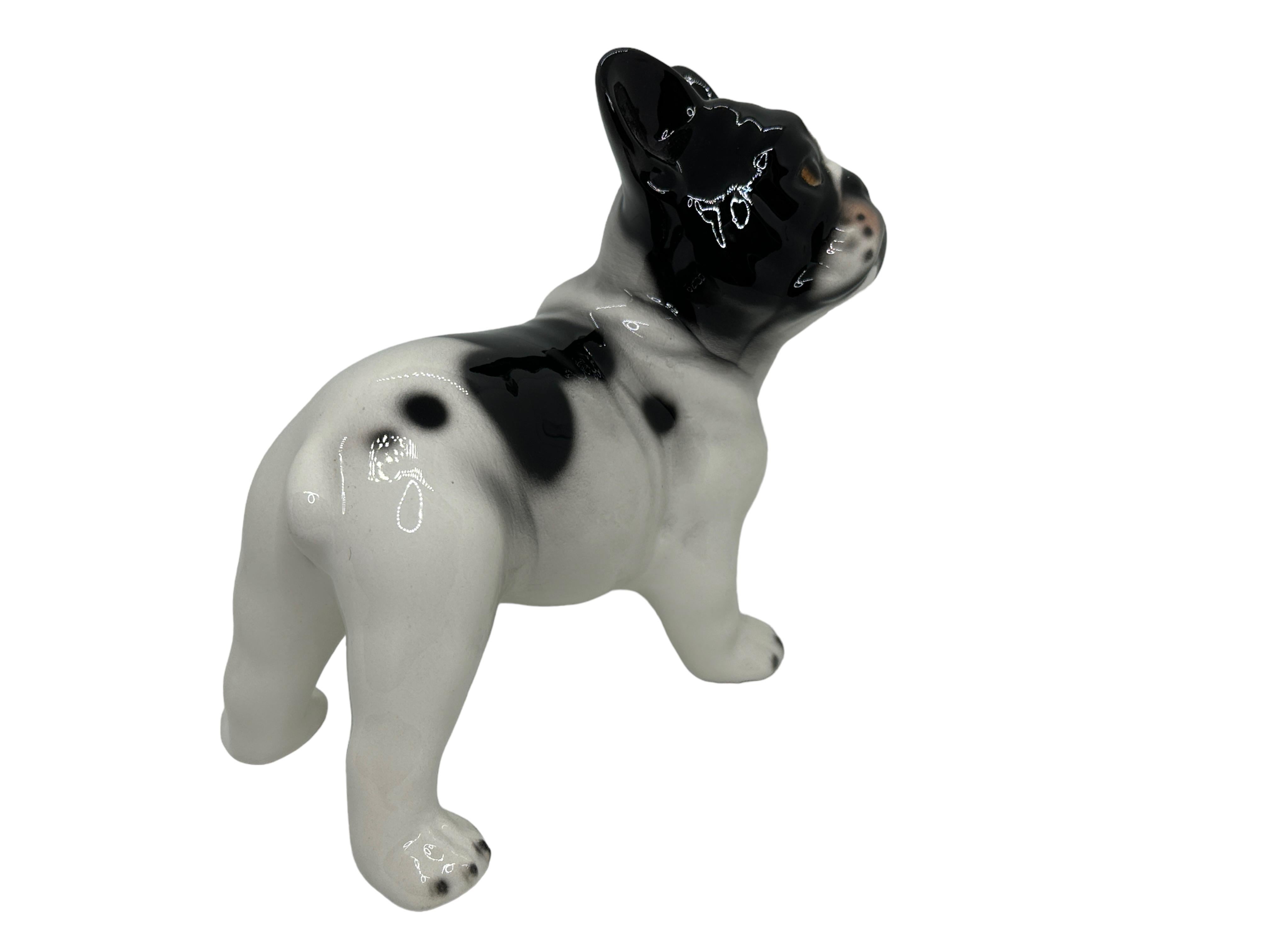 French Bulldog Pug Dogs Ceramic Statue Sculpture Vintage, Italy 1980s For Sale 1