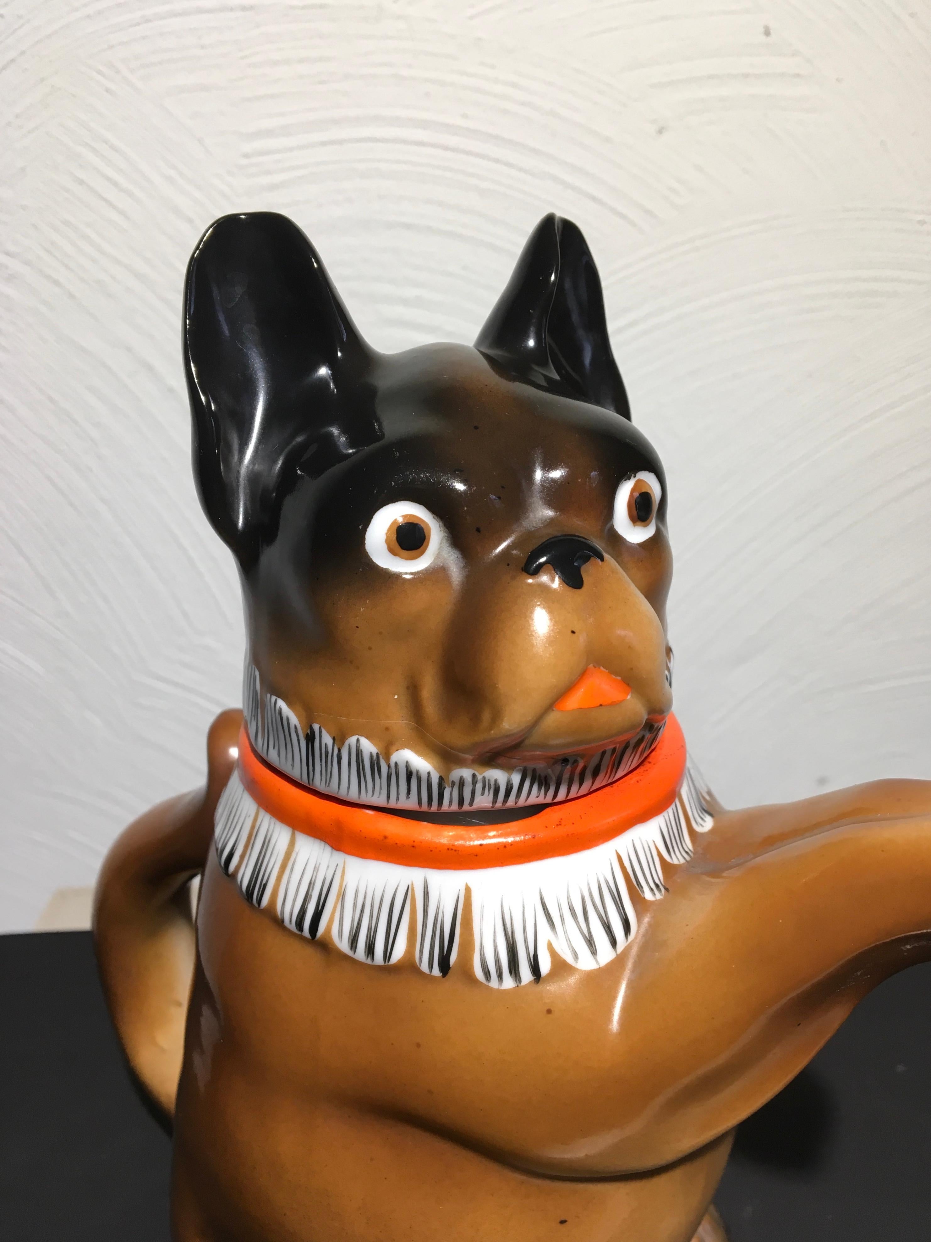 Art Deco French Bulldog Teapot, 1930s, Germany  For Sale