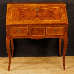 French Bureau in Inlaid Walnut, Rosewood, Maple, Tulipwood and Fruitwood