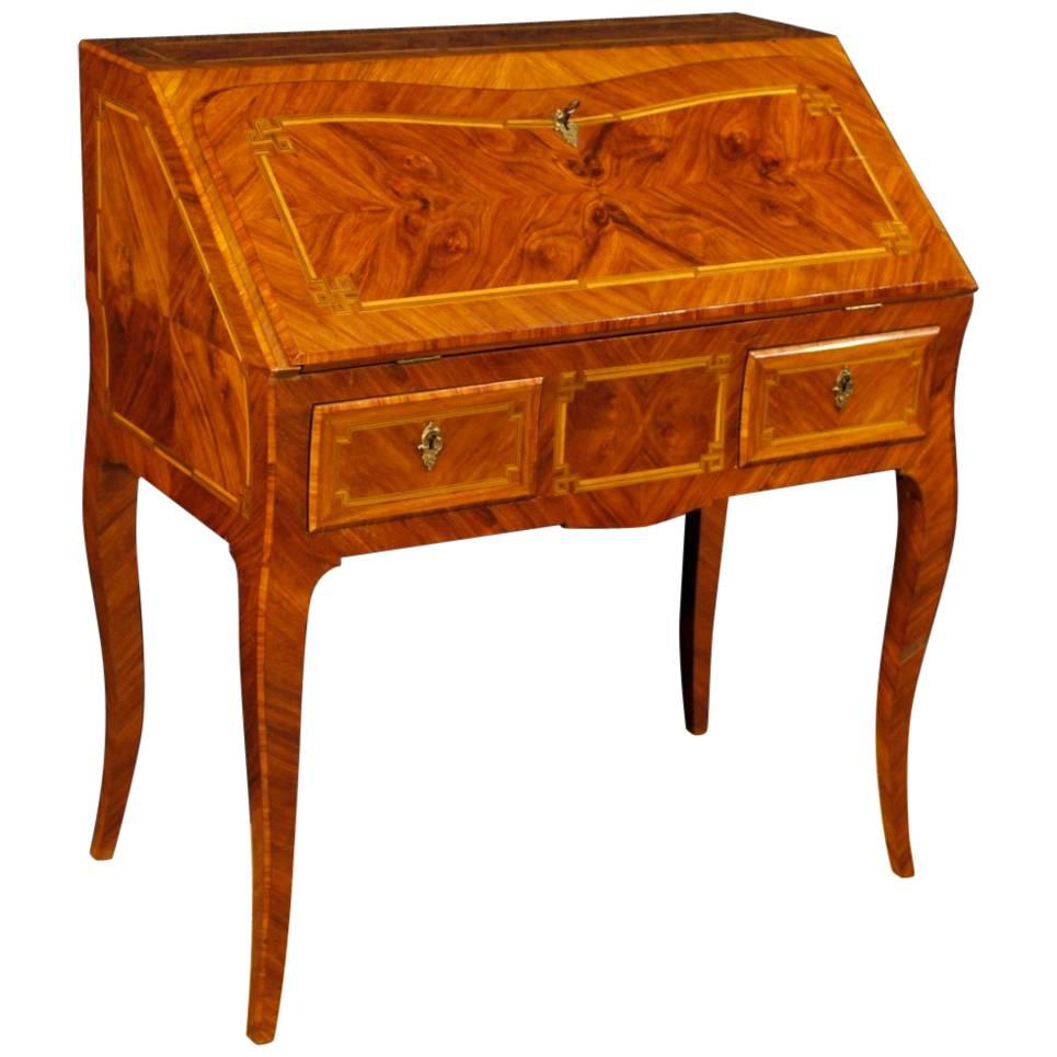 French Bureau in Inlaid Walnut, Rosewood, Maple, Tulipwood and Fruitwood