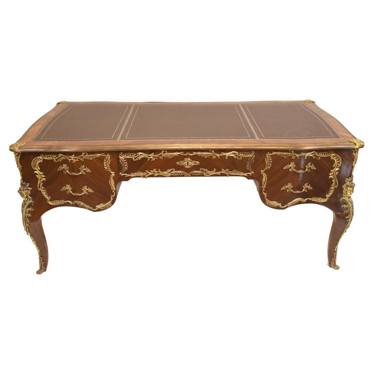 French Bureau Plat Desk, Empire Dummy Partners Desks For Sale at 1stDibs