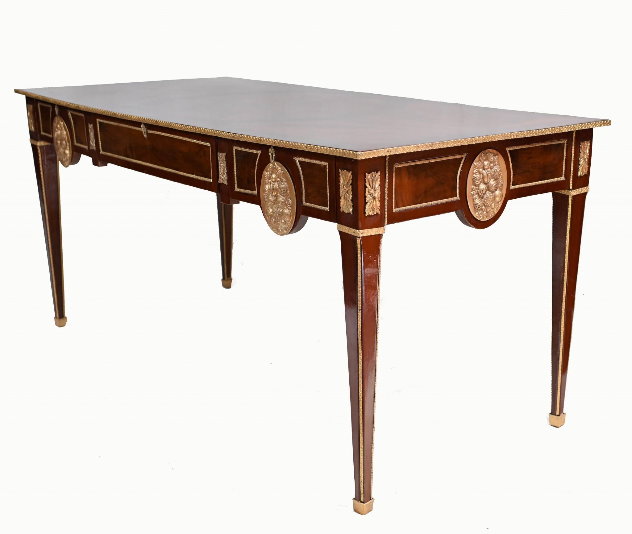 French Bureau Plat Desk Empire Writing Table 2