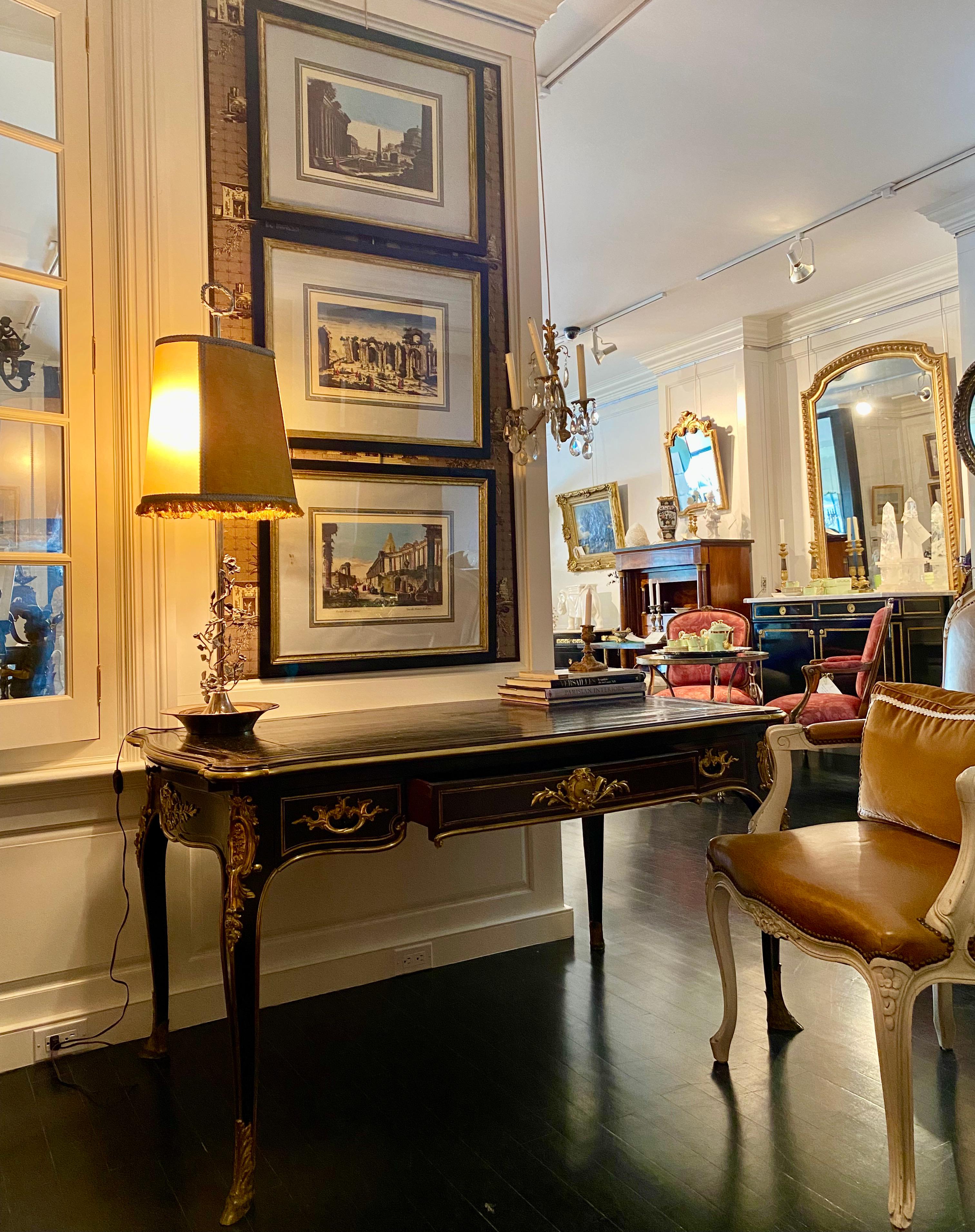 19th Century French Bureau Plat Desk, Stamped Grohé