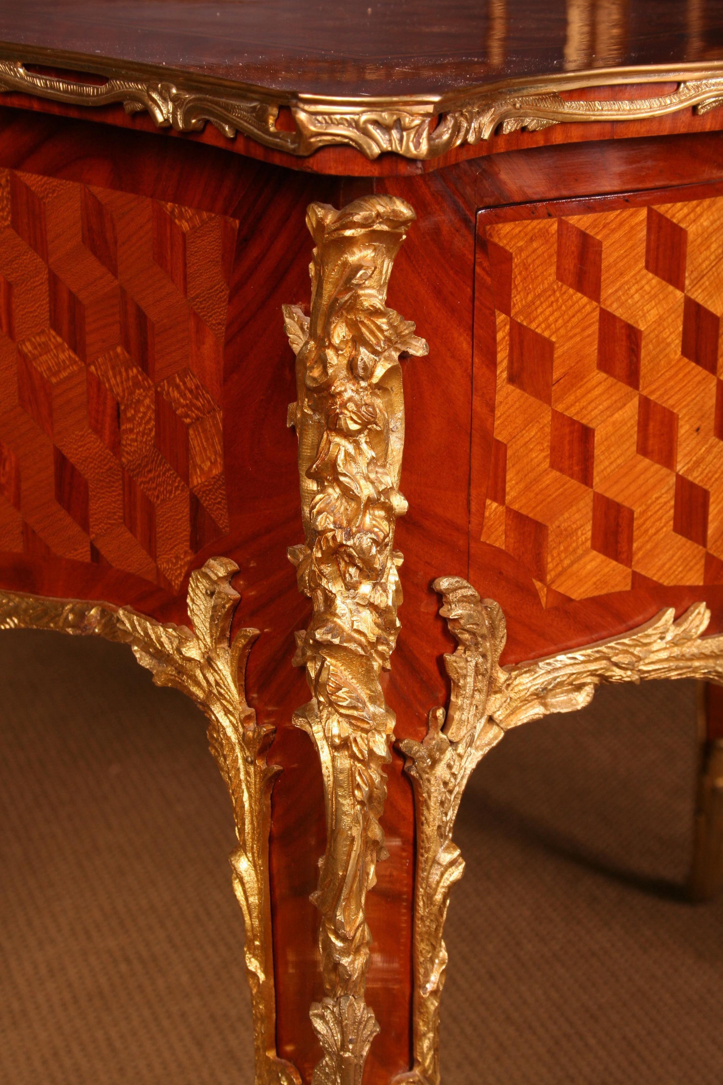 Contemporary French Bureau Plat in Louis XV Style After Francois Linke For Sale