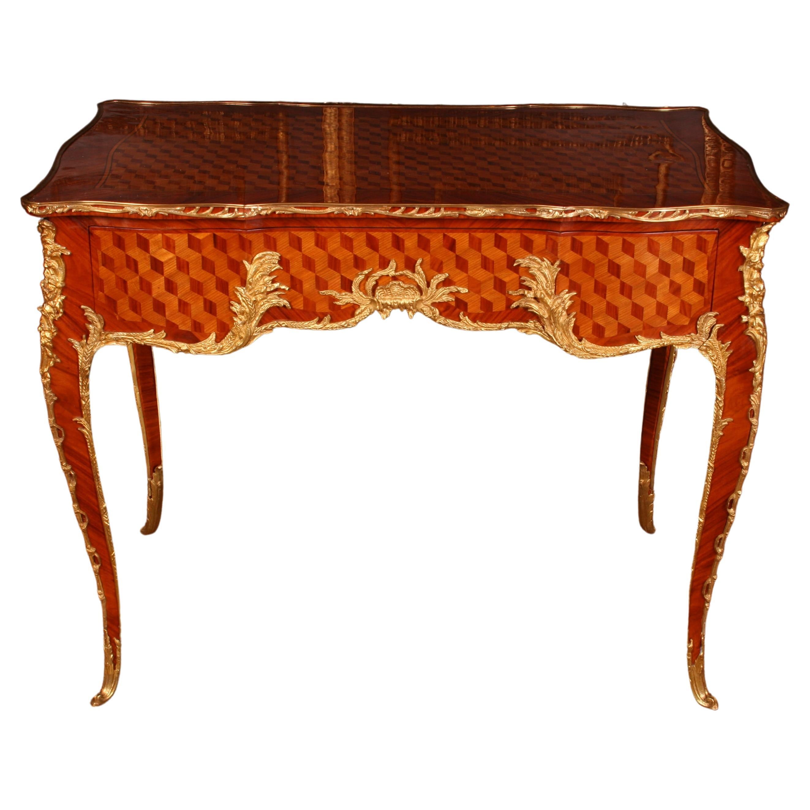 Bureau Plat français de style Louis XV d'après François Link