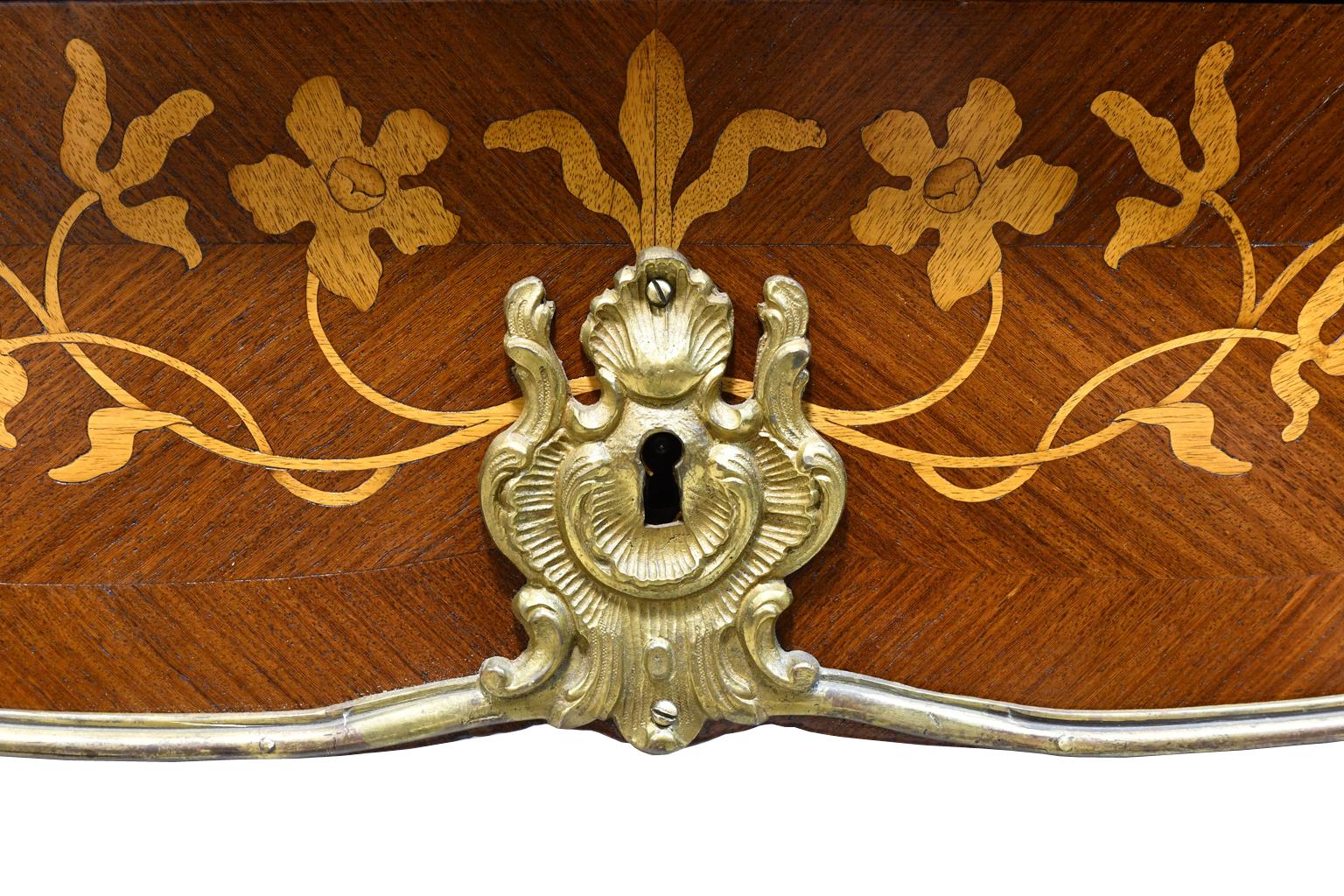 French Bureau Plat with Parquetry, Marquetry and Ormolu, circa 1910 5