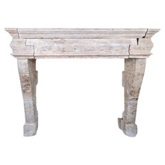French Burgundy Limestone Mantel