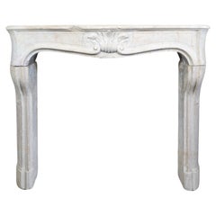 Antique French Burgundy Limestone Mantel