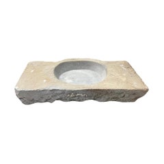 Burgunderfarbener Kalkstein-Waschbecken
