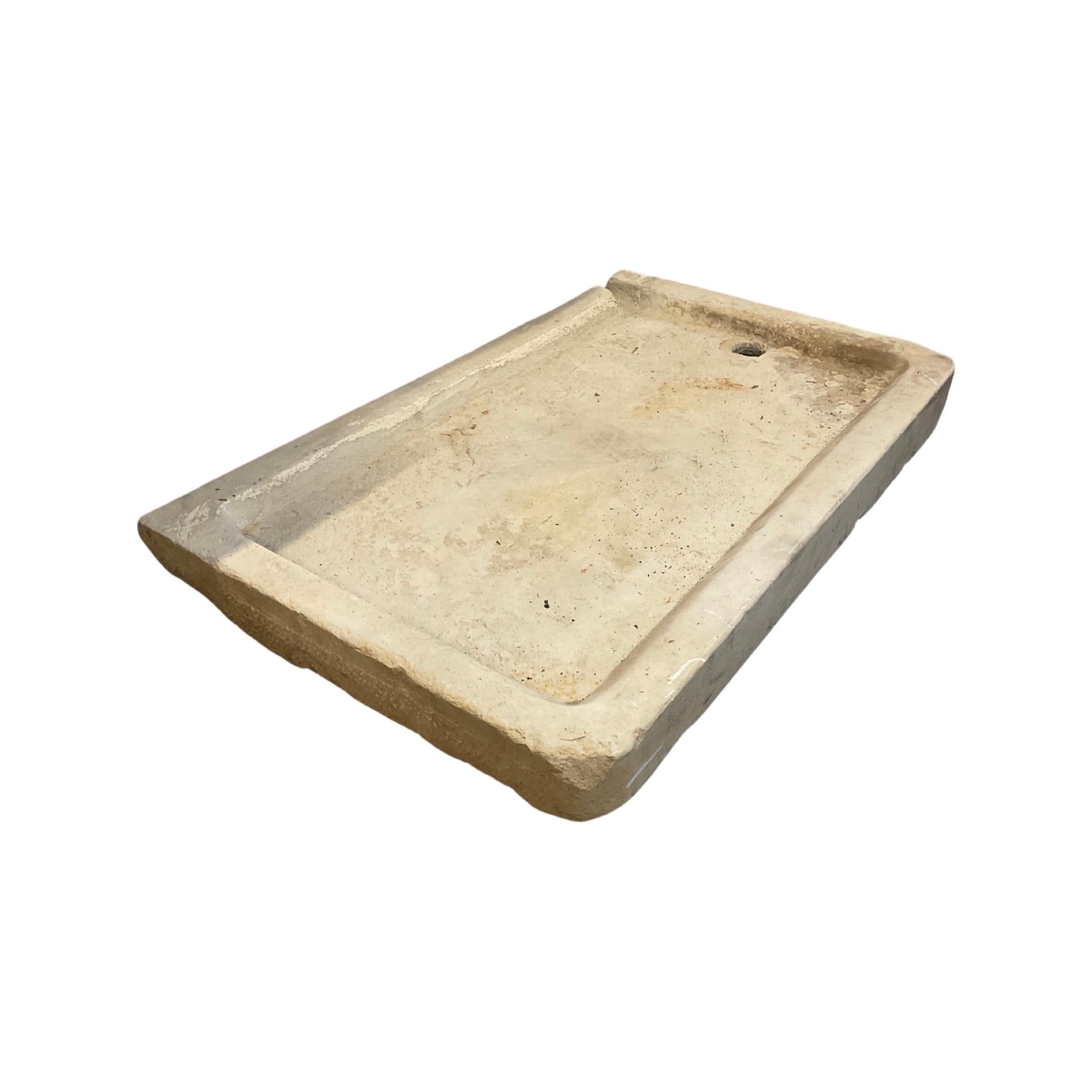 18th Century and Earlier French Burgundy Limestone Sink For Sale