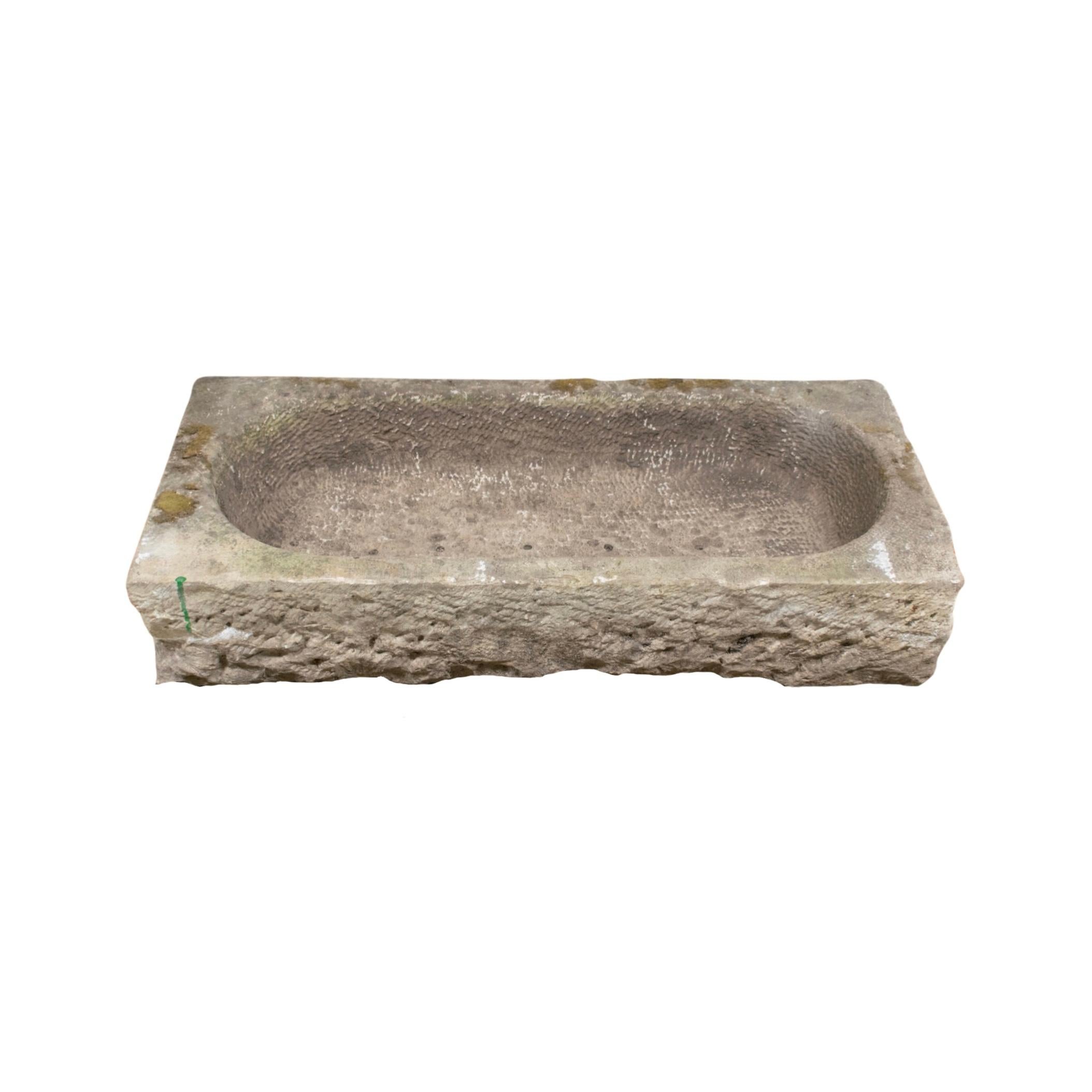 18th Century and Earlier French Burgundy Limestone Trough For Sale