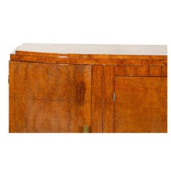 French Burl Amboyna & Birchwood Console Cabinet