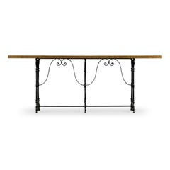 French Burl and Iron Console