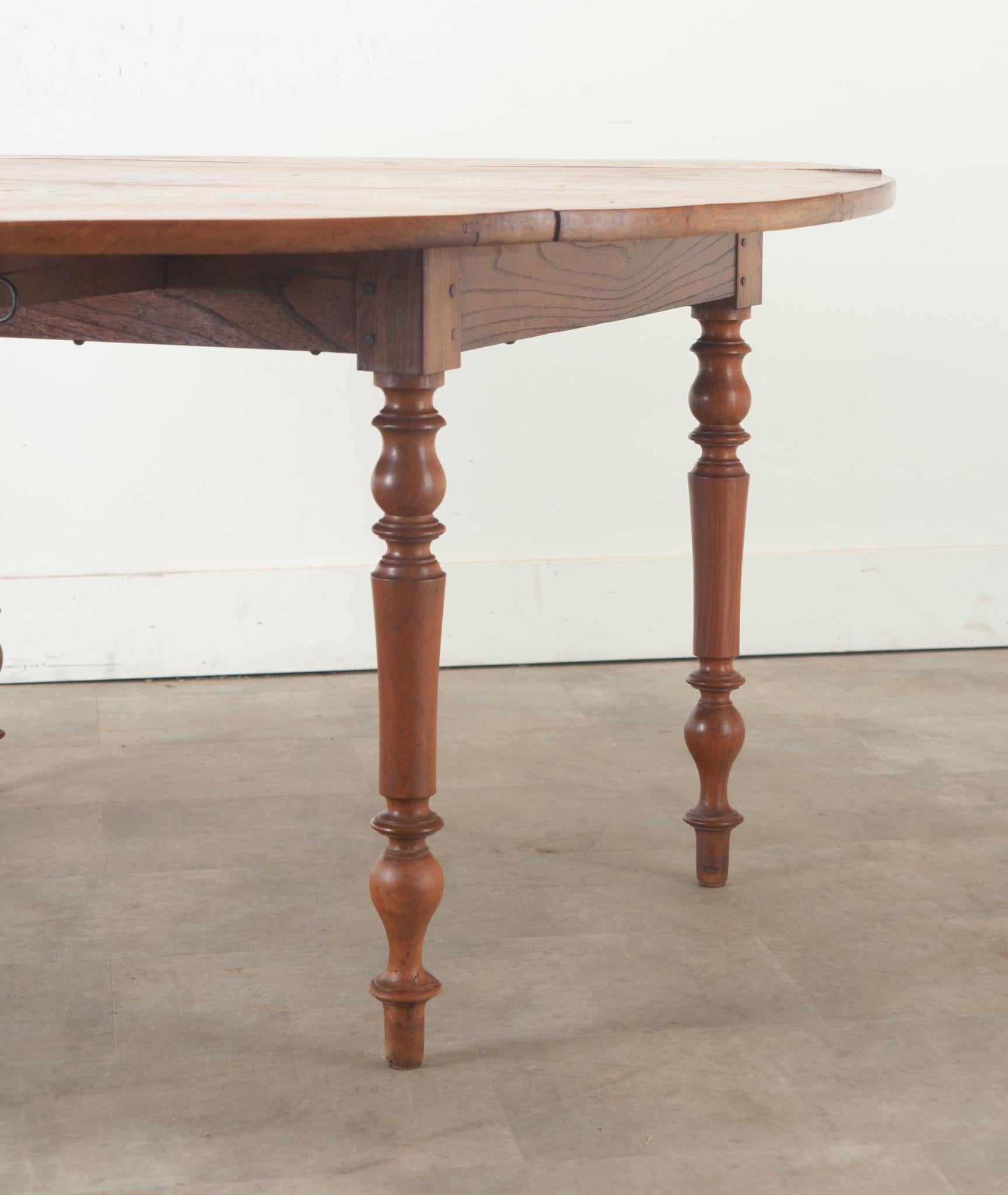 French Burl Fruitwood Drop Leaf Dining Table For Sale 6
