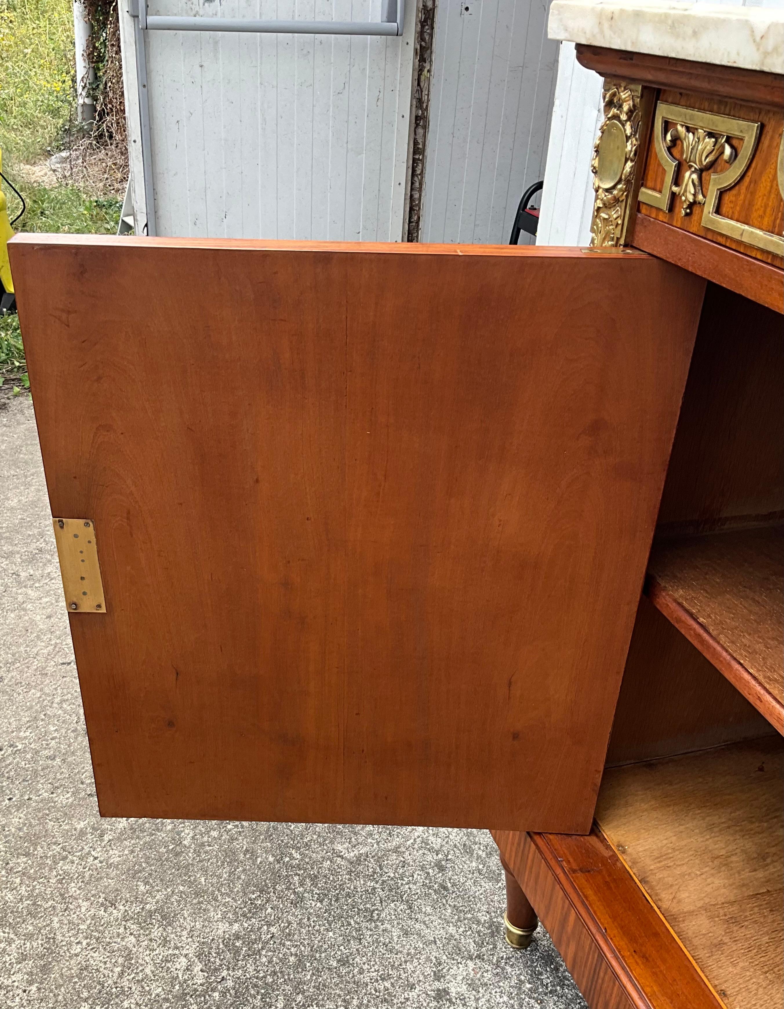 French Burl Mahogany Sideboard Late 19th Century  For Sale 11