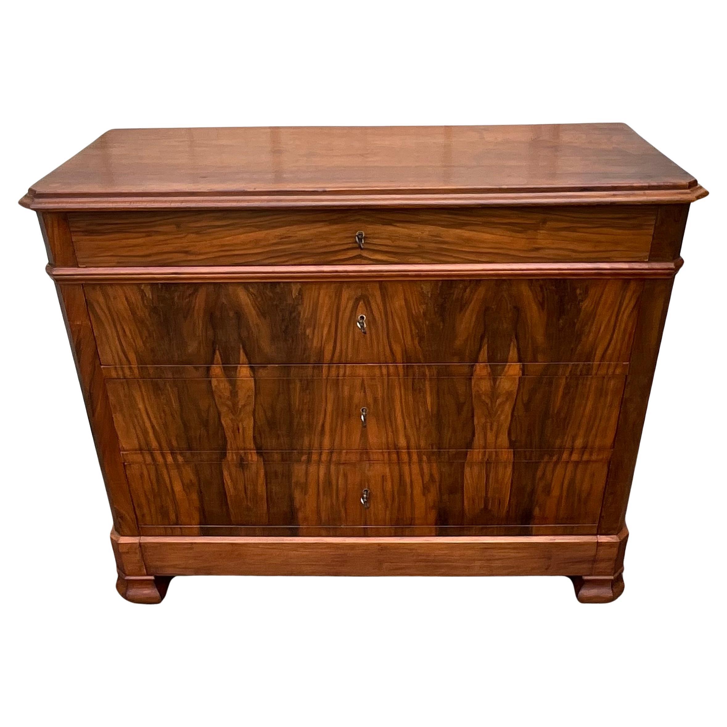 French chest of drawers Louis Philippe Ronce De Noyer Late 19th