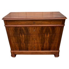 French chest of drawers Louis Philippe Ronce De Noyer Late 19th
