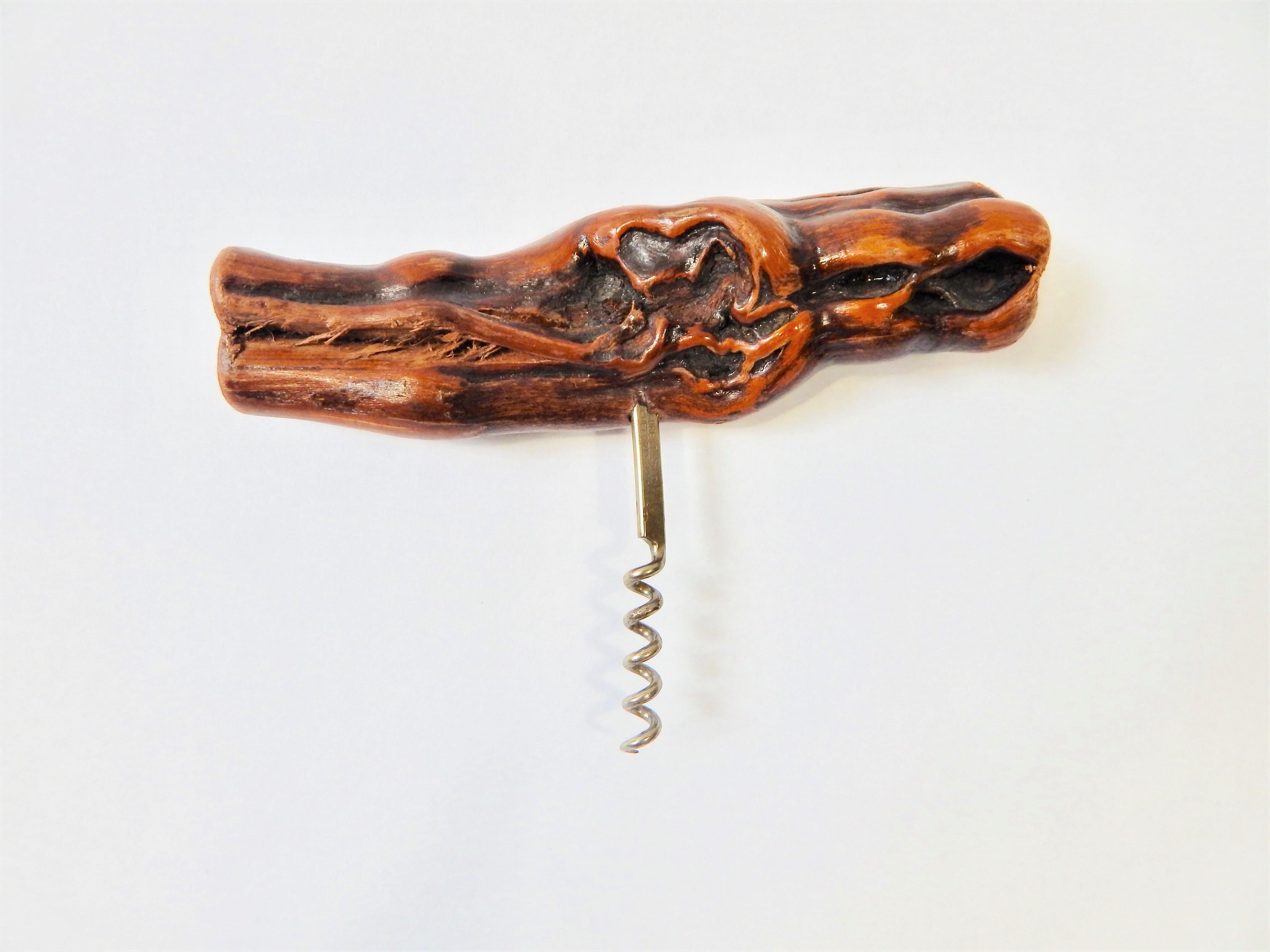 20th Century French Burl Wood Cork Screw Laurent Siret, France For Sale