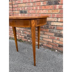 French Burl Wood Round Side Table