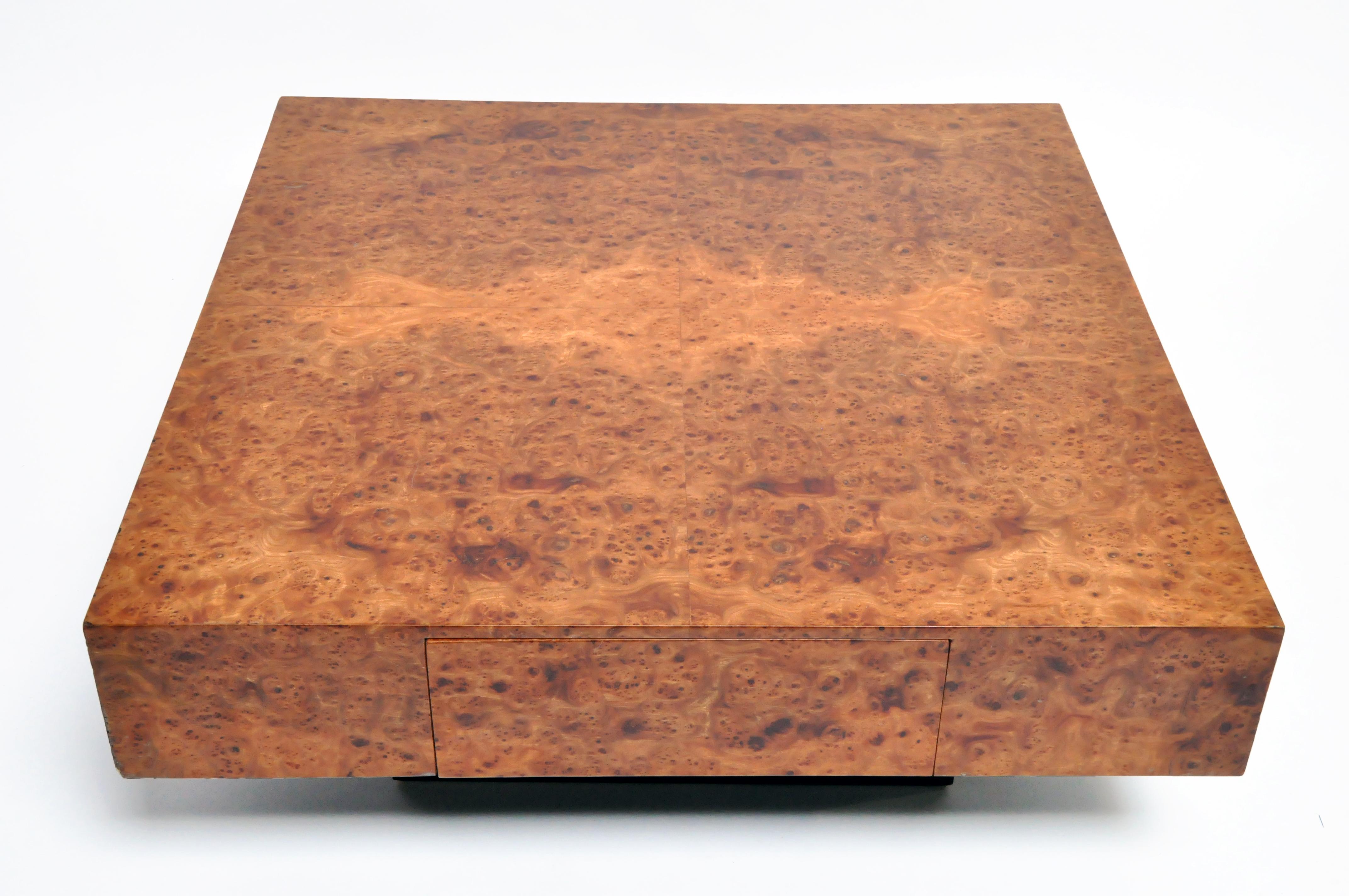French Burl Wood Table with Two Drawers 14