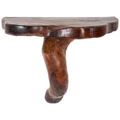 French Burl Wood Wall Mounted Shelf