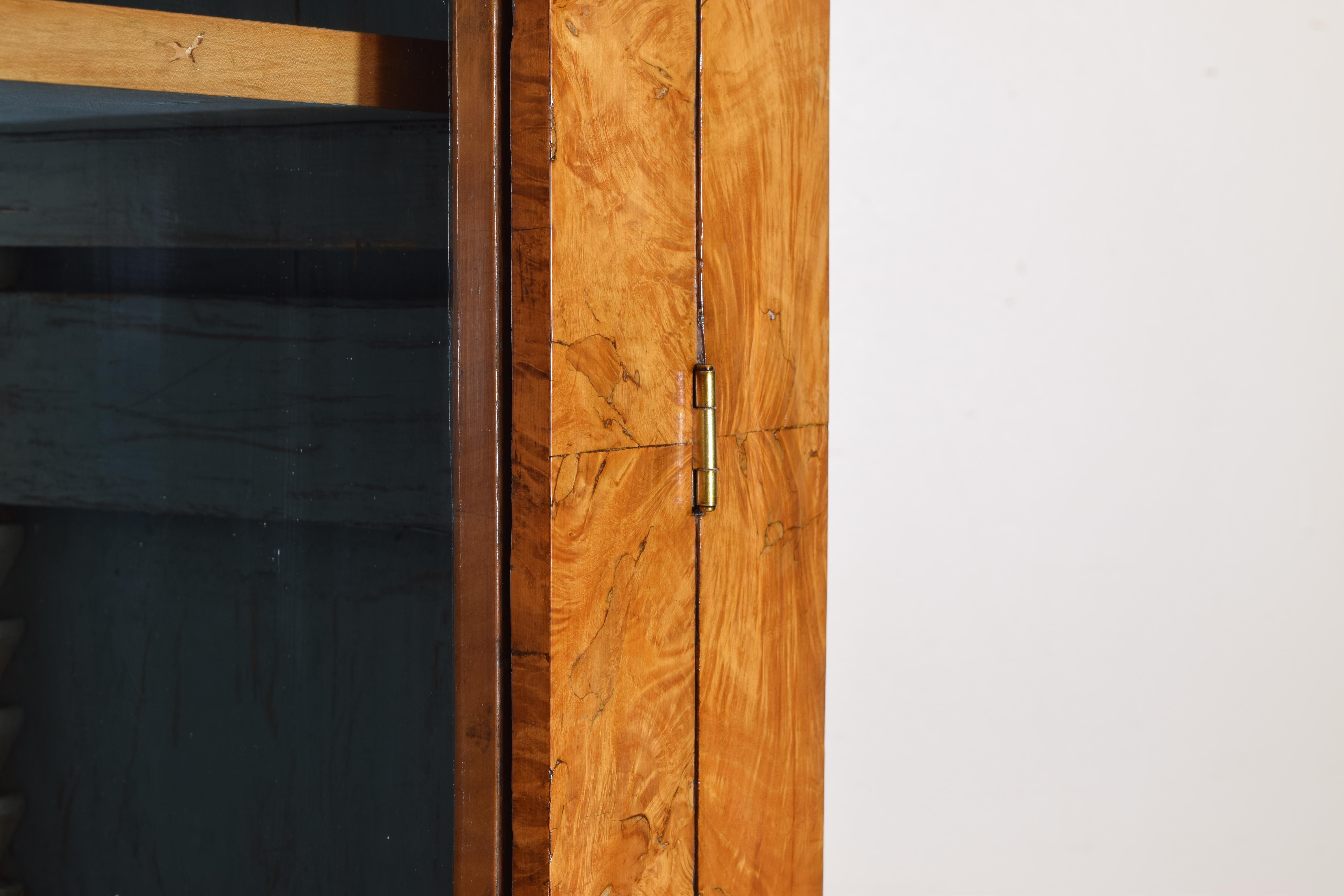 French Burled Maple Veneered Glass-Door Cabinet, circa 1840 5