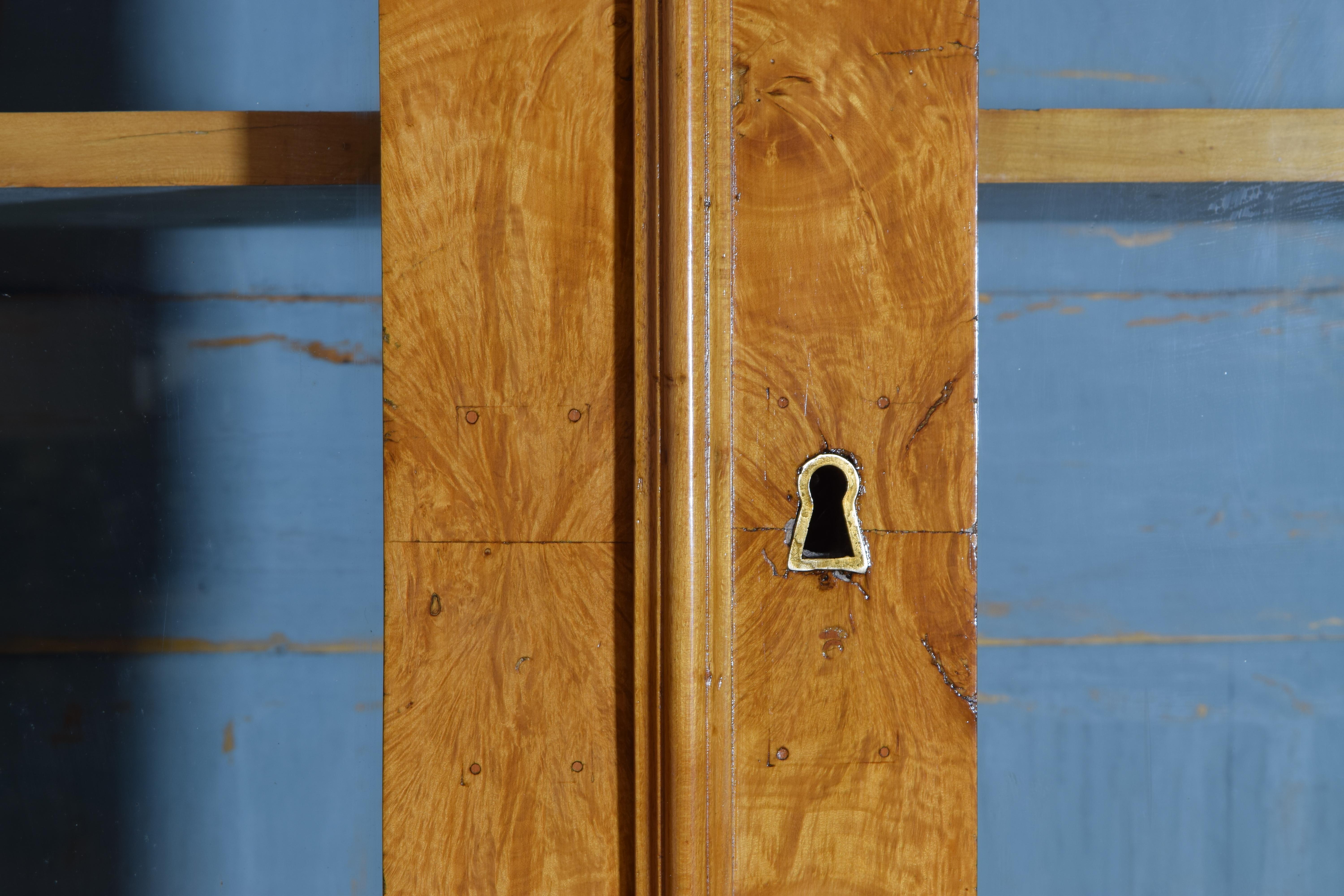 French Burled Maple Veneered Glass-Door Cabinet, circa 1840 6