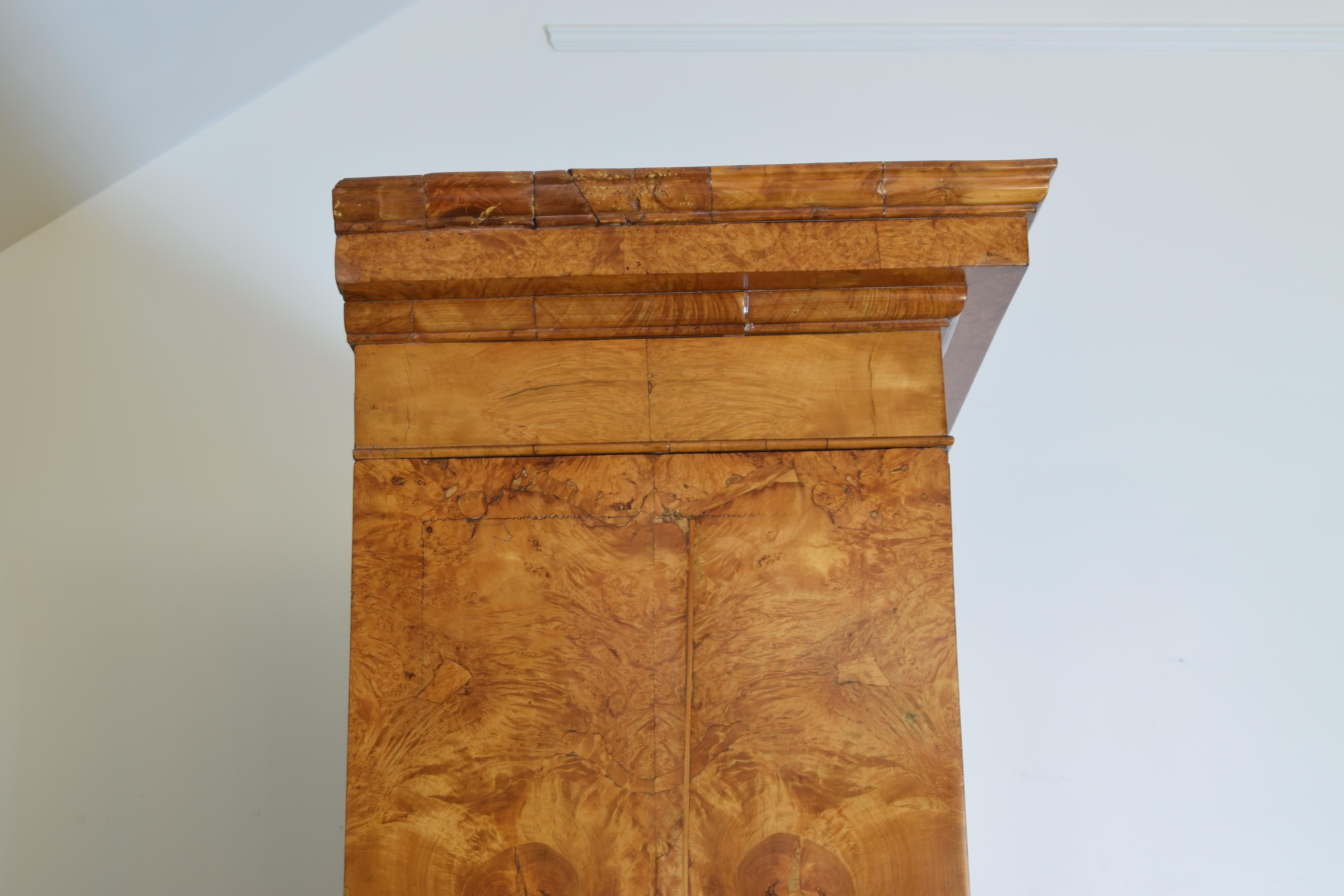 French Burled Maple Veneered Glass-Door Cabinet, circa 1840 1