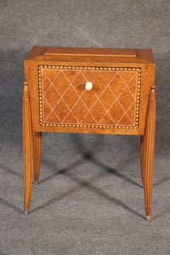 French Burled Walnut Inlaid Art Deco Martini Bar Liquor Cabinet, circa 1930