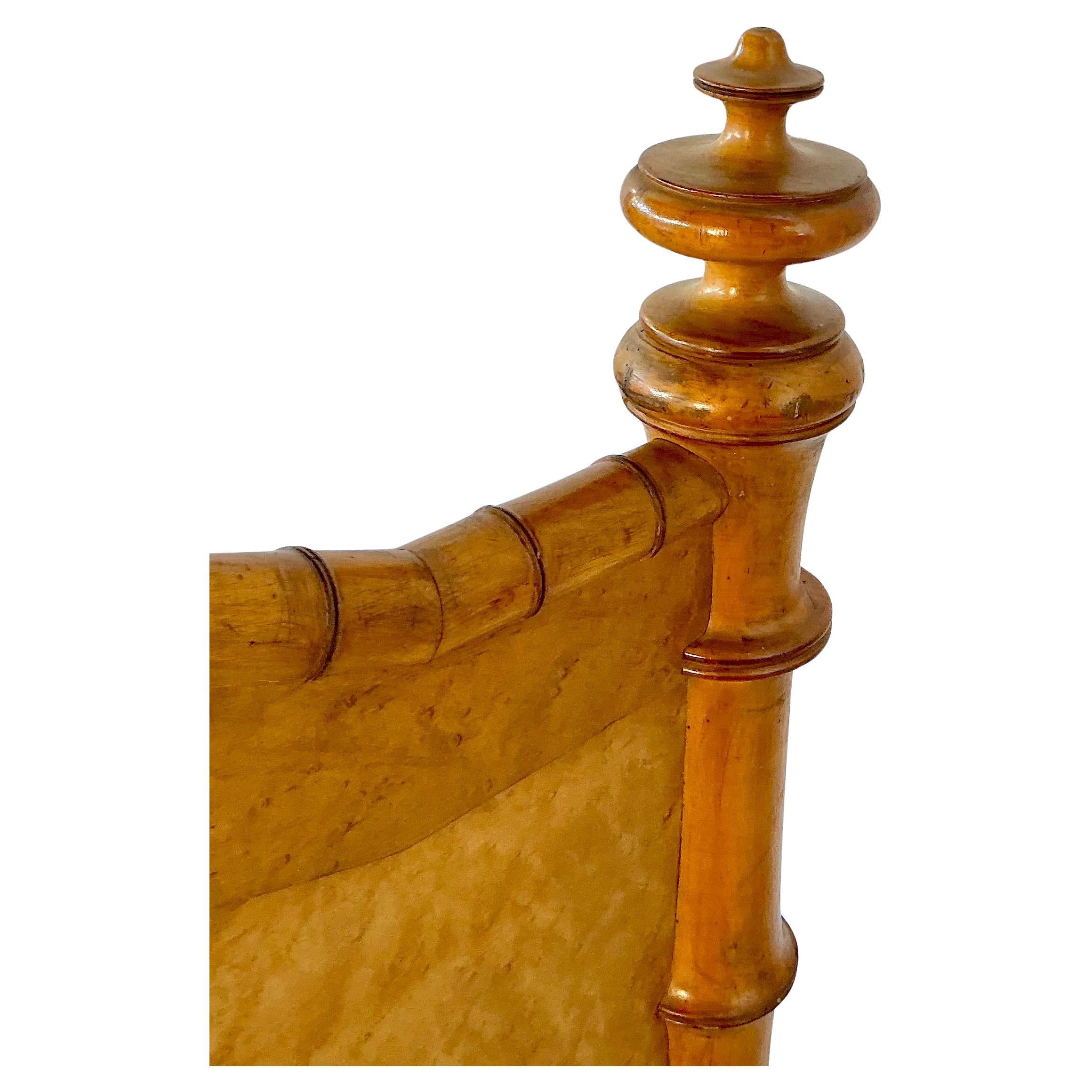 Letto francese in radica e finto bambù di Maison Krieger In condizioni buone in vendita a Bradenton, FL