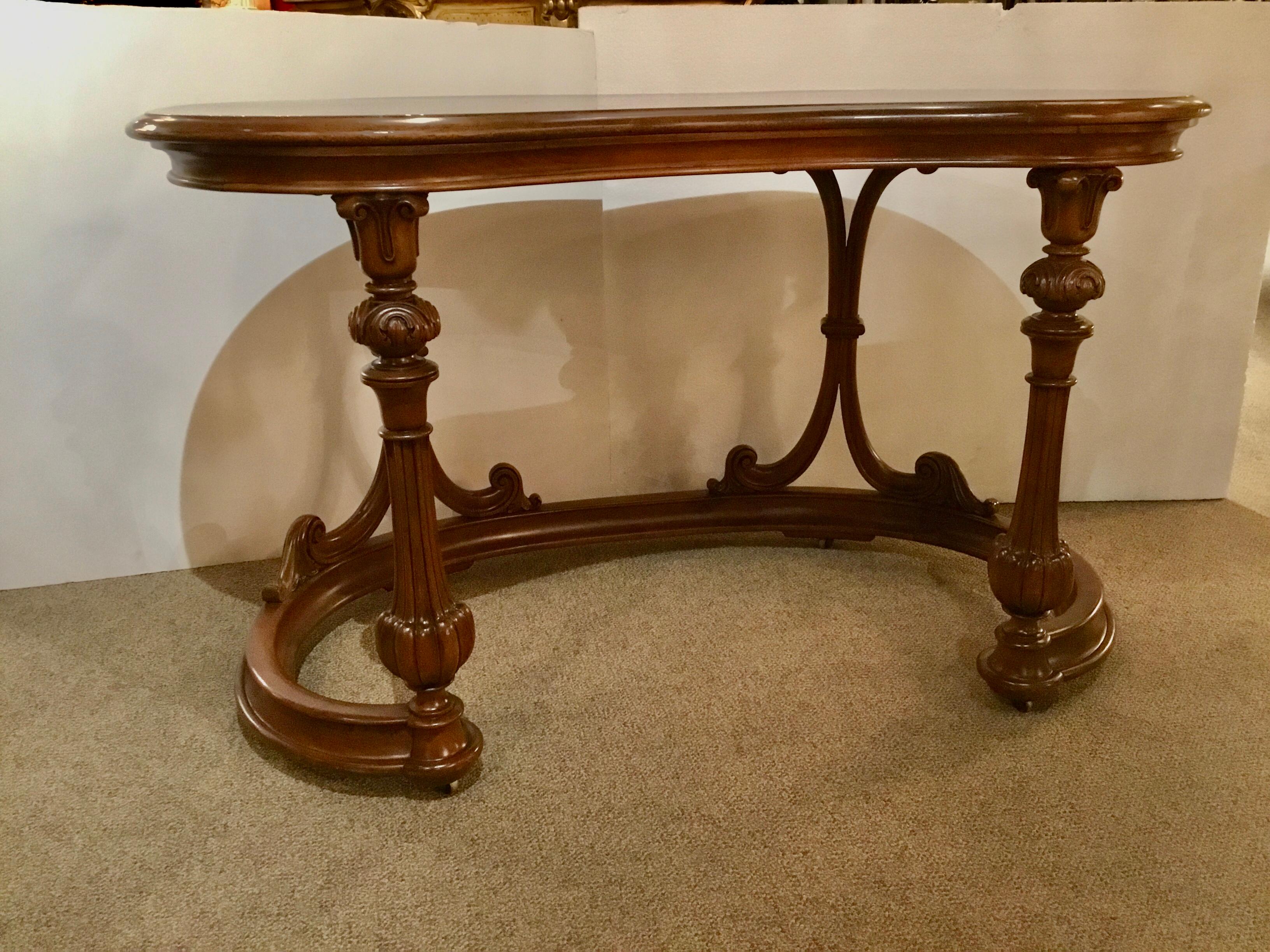 French Burl Wood Kidney Form Writing Desk, 19th Century 1