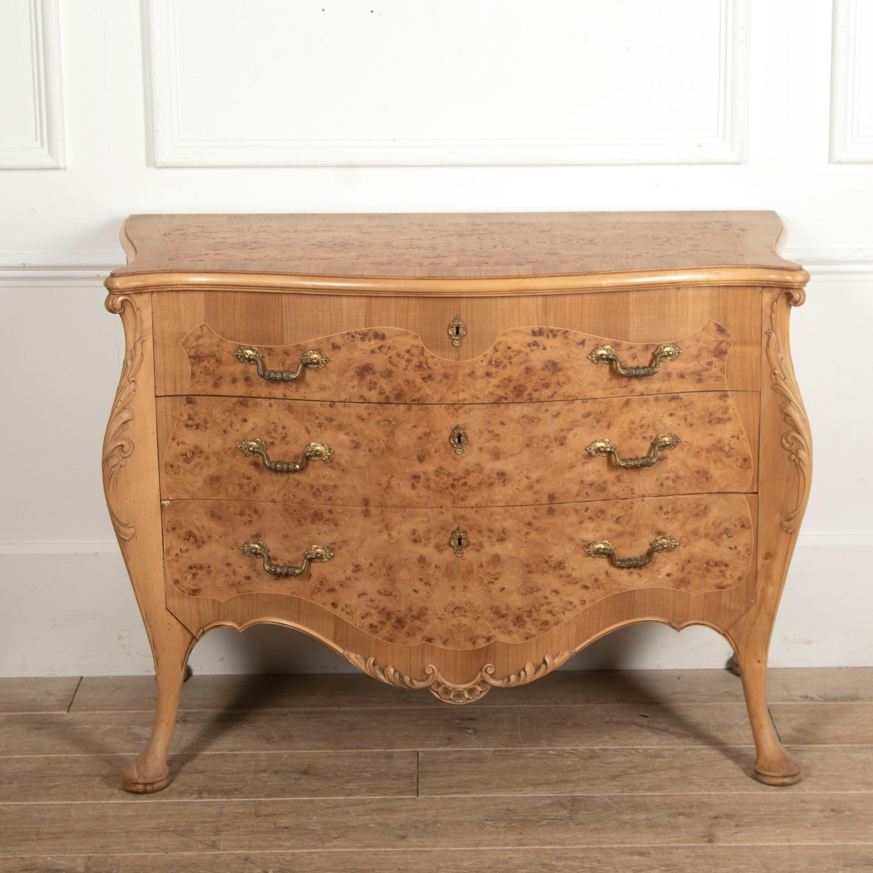 French Burr Walnut Commode For Sale 5