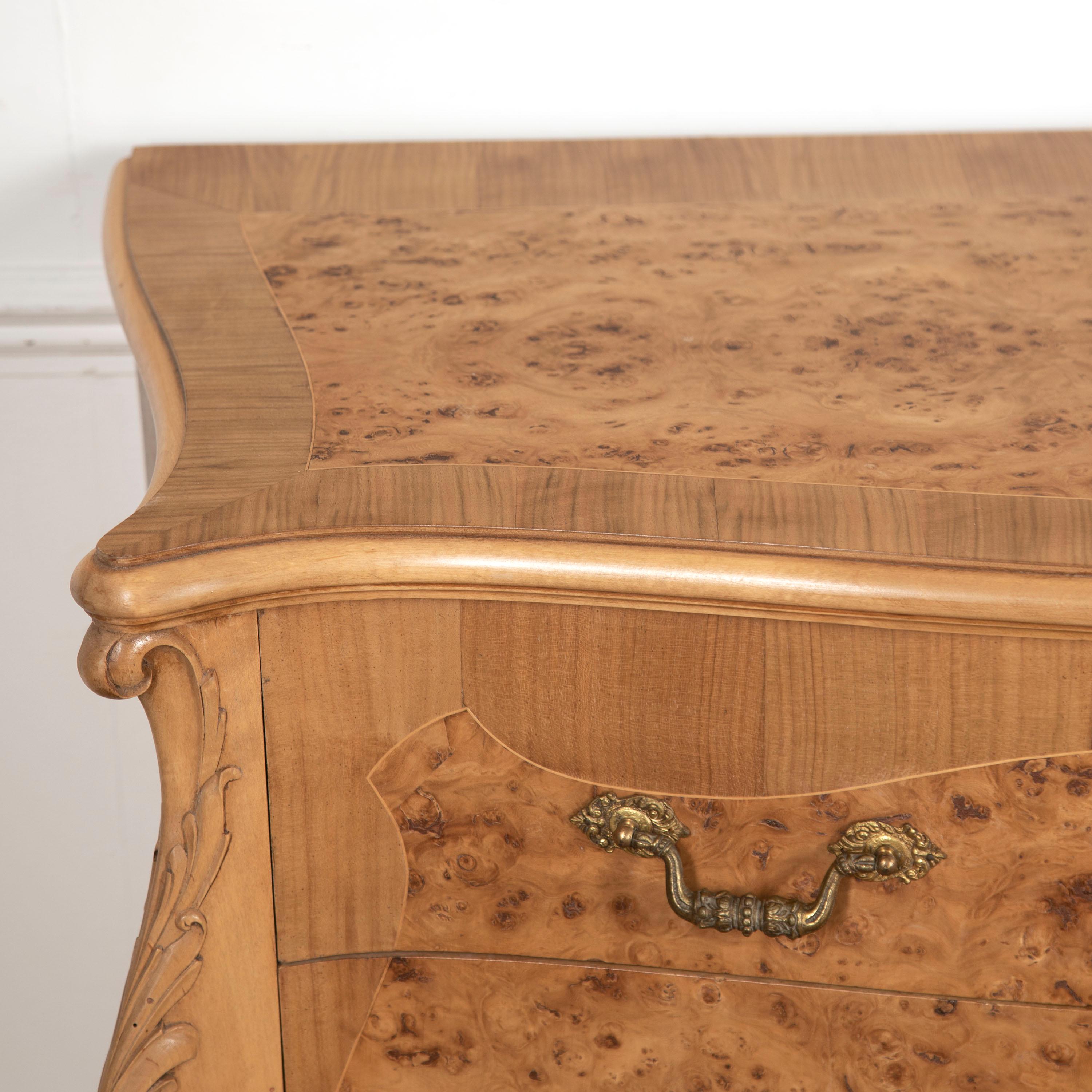 French Burr Walnut Commode For Sale 3