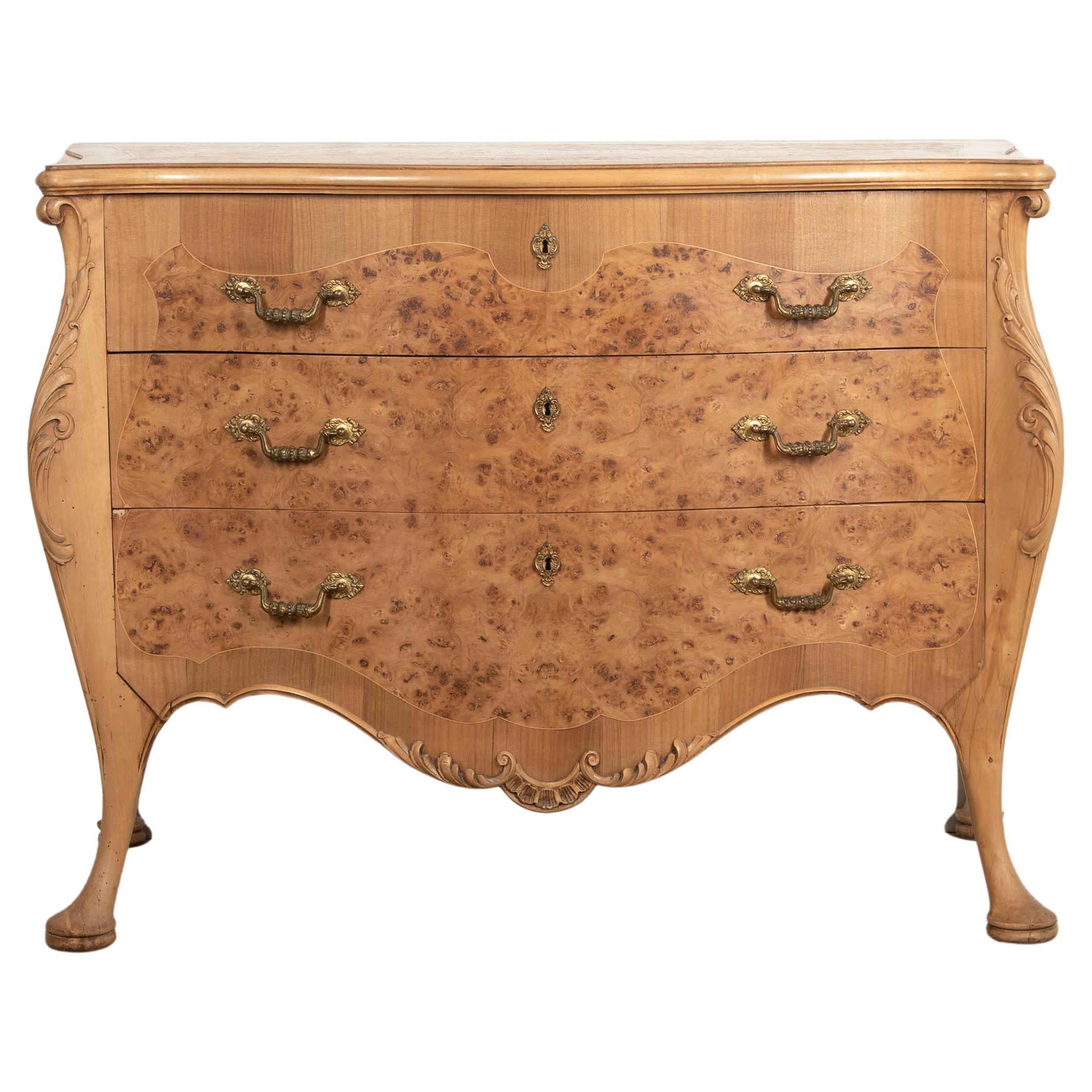 French Burr Walnut Commode For Sale