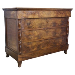 French Burr Walnut Louis Philippe Commode