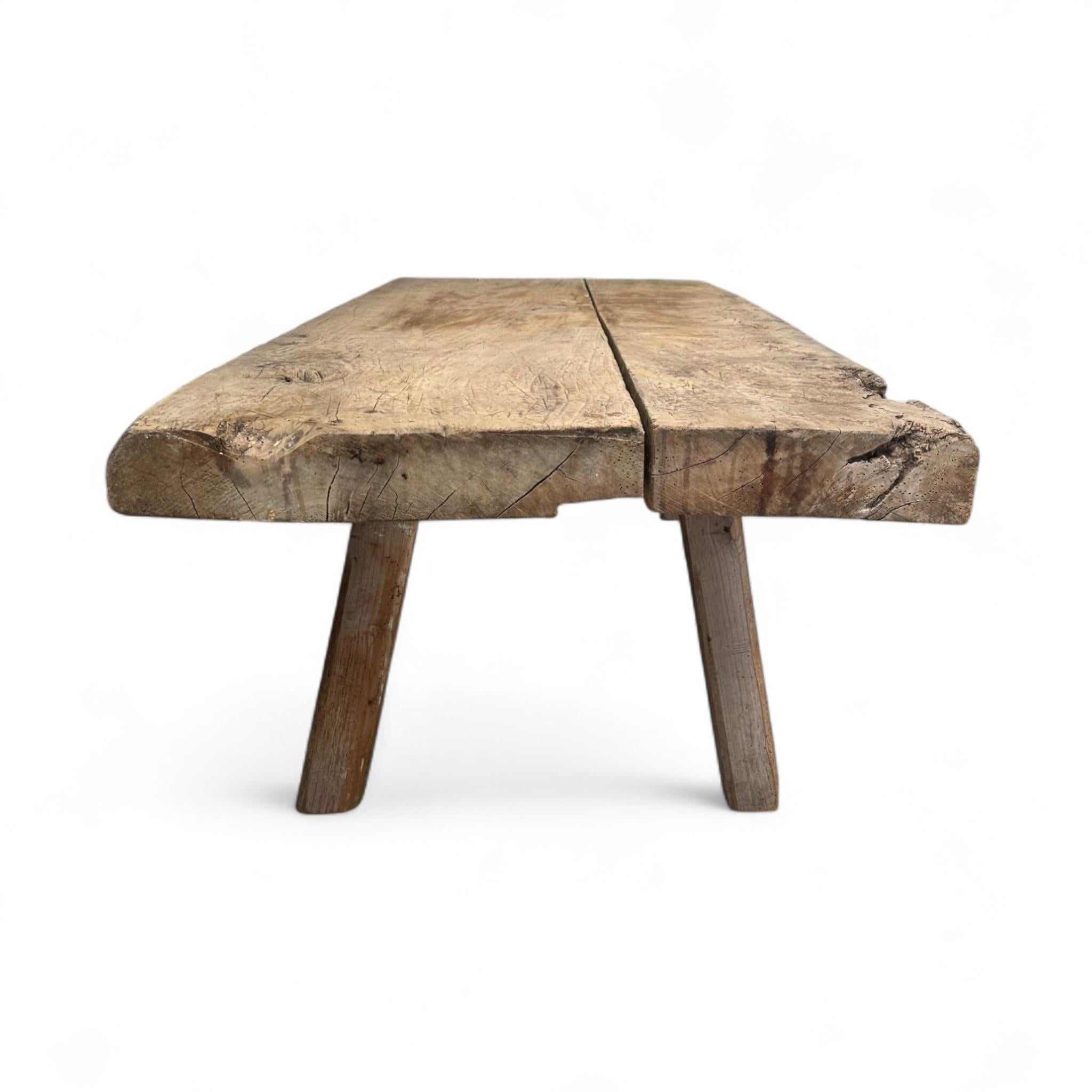 Français French Butcher Block Coffee Table en vente