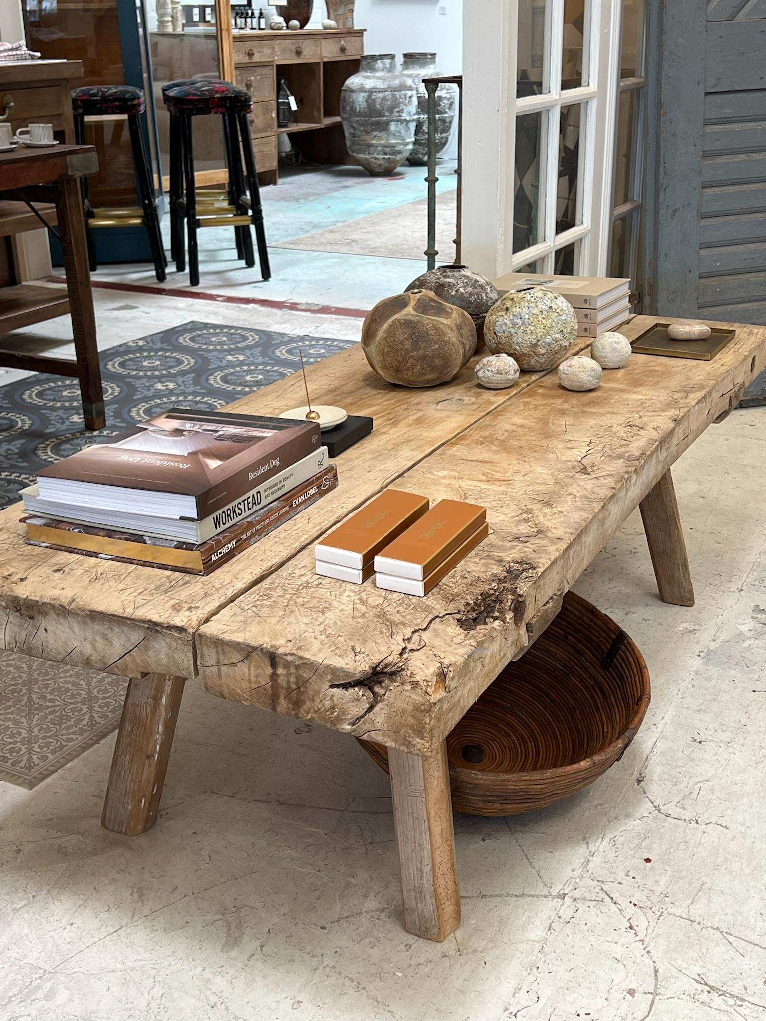 Bois French Butcher Block Coffee Table en vente