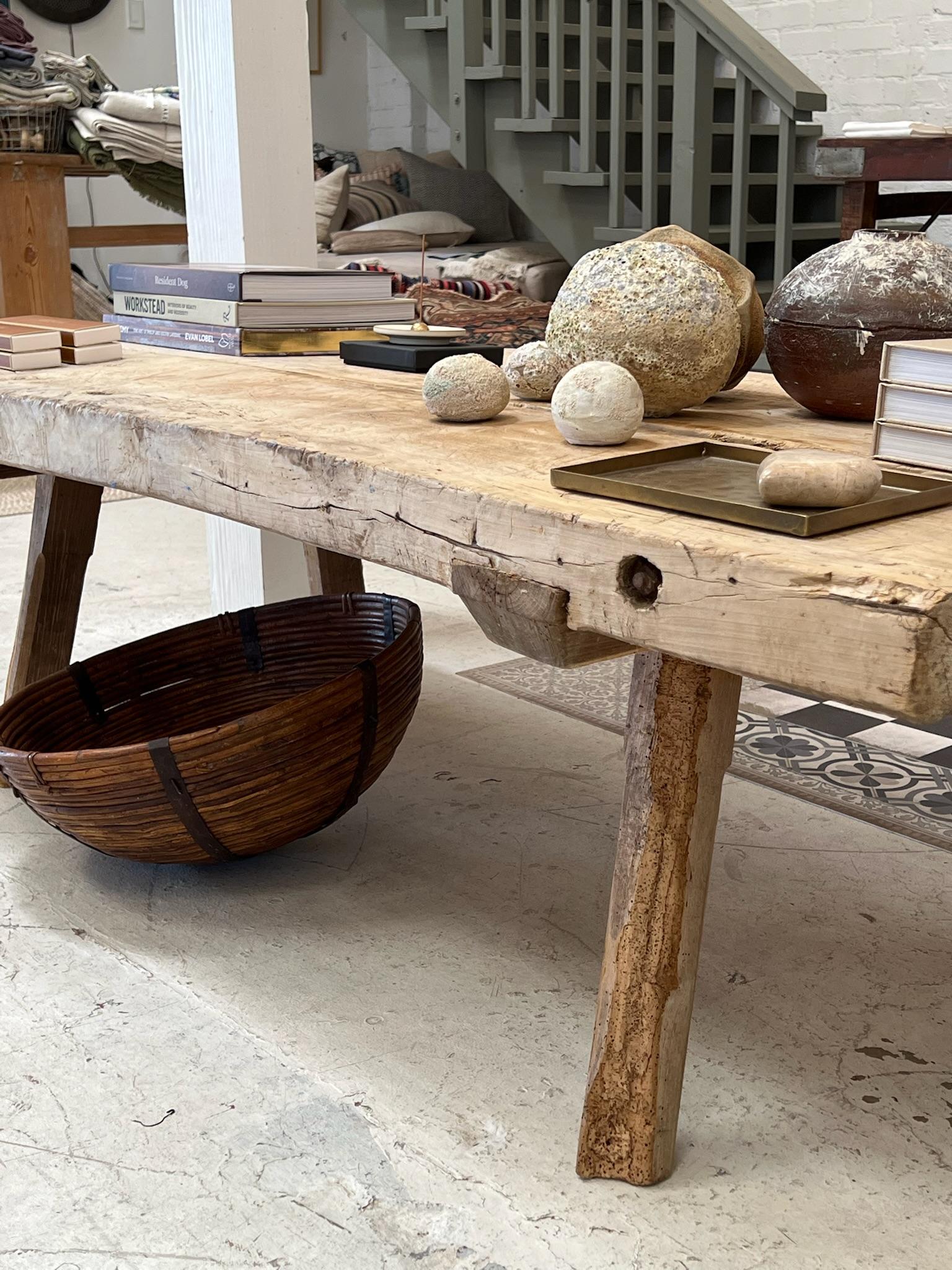 French Butcher Block Coffee Table en vente 1