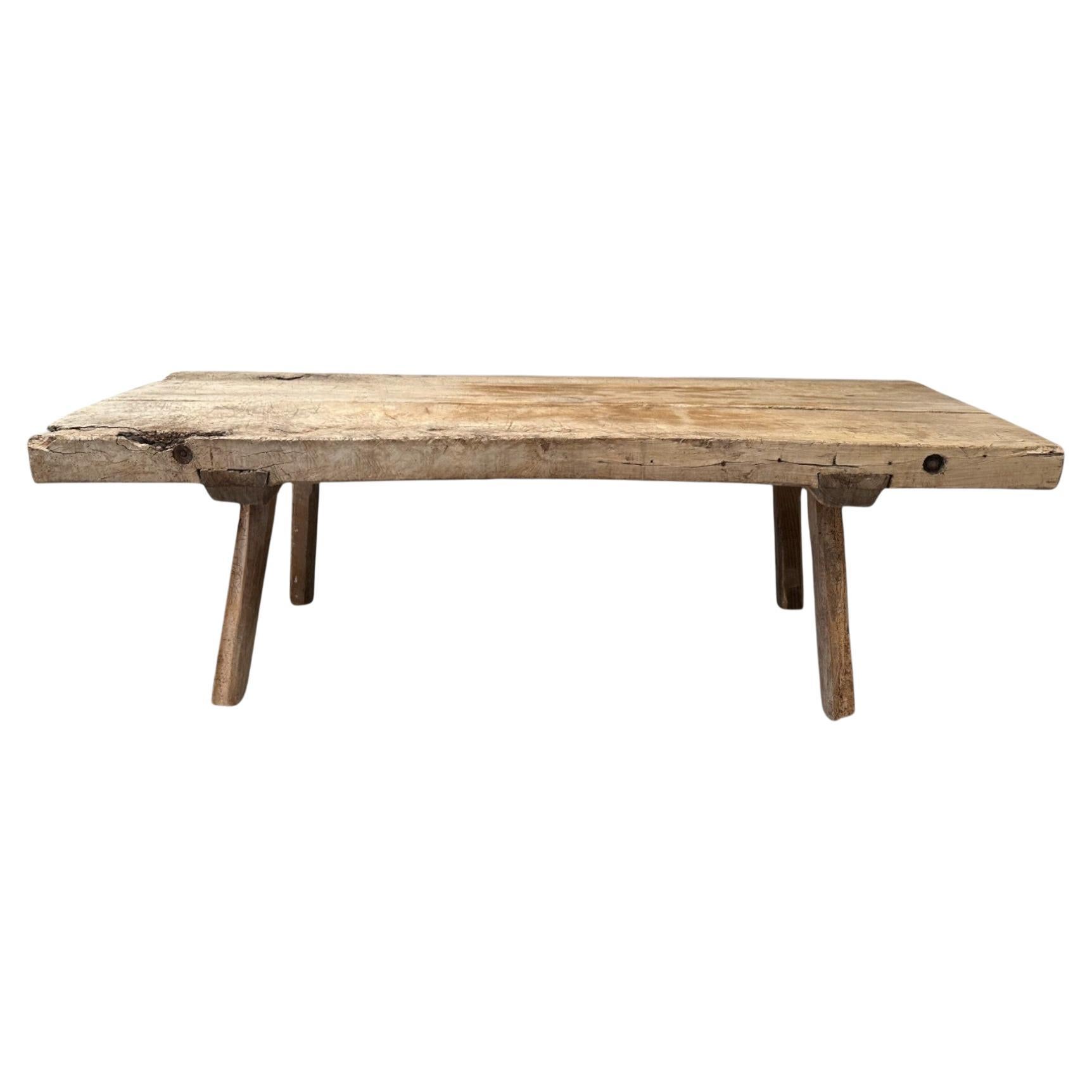 French Butcher Block Coffee Table en vente
