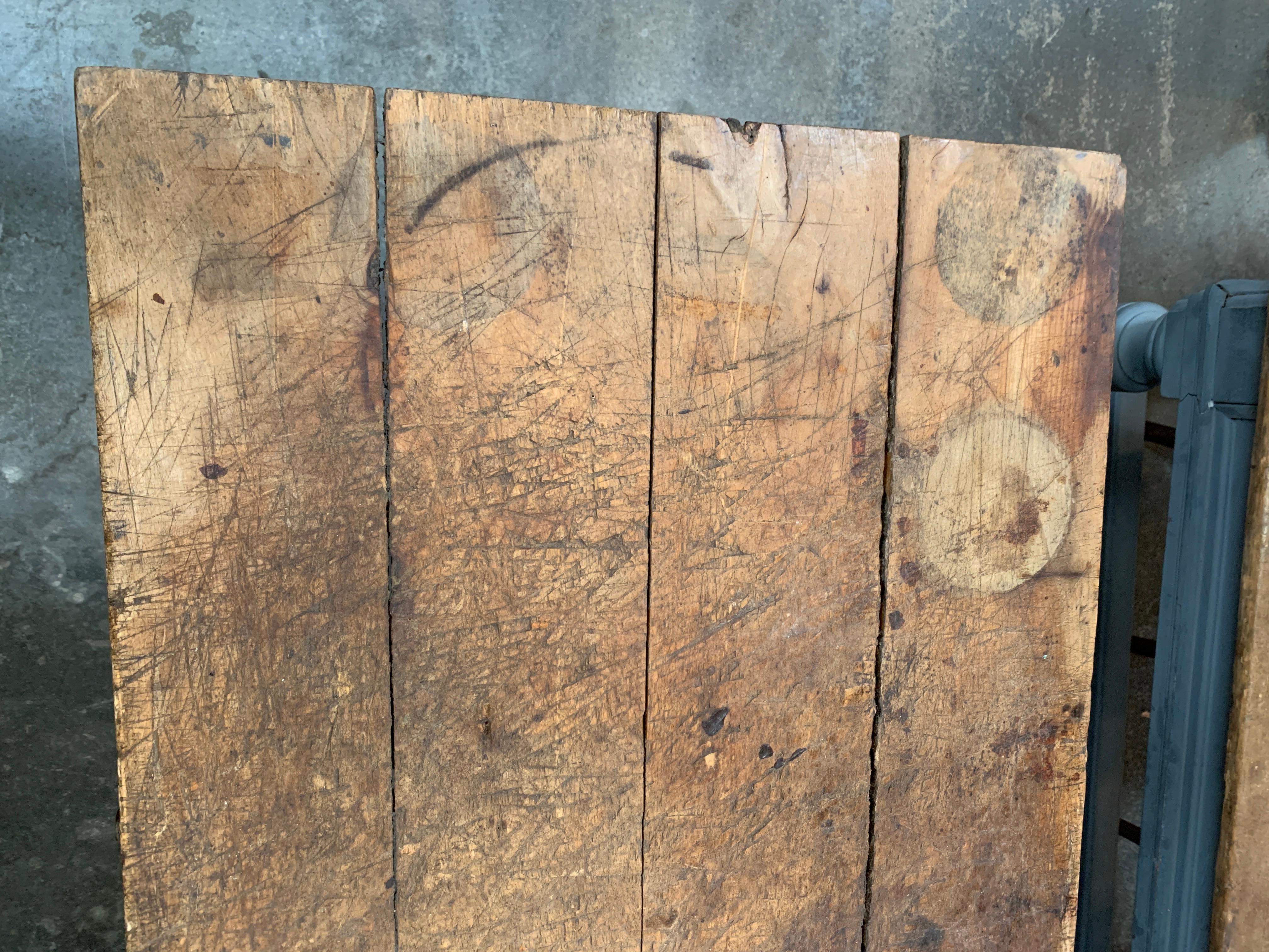 French Butcher Block Table In Fair Condition In Los Angeles, CA