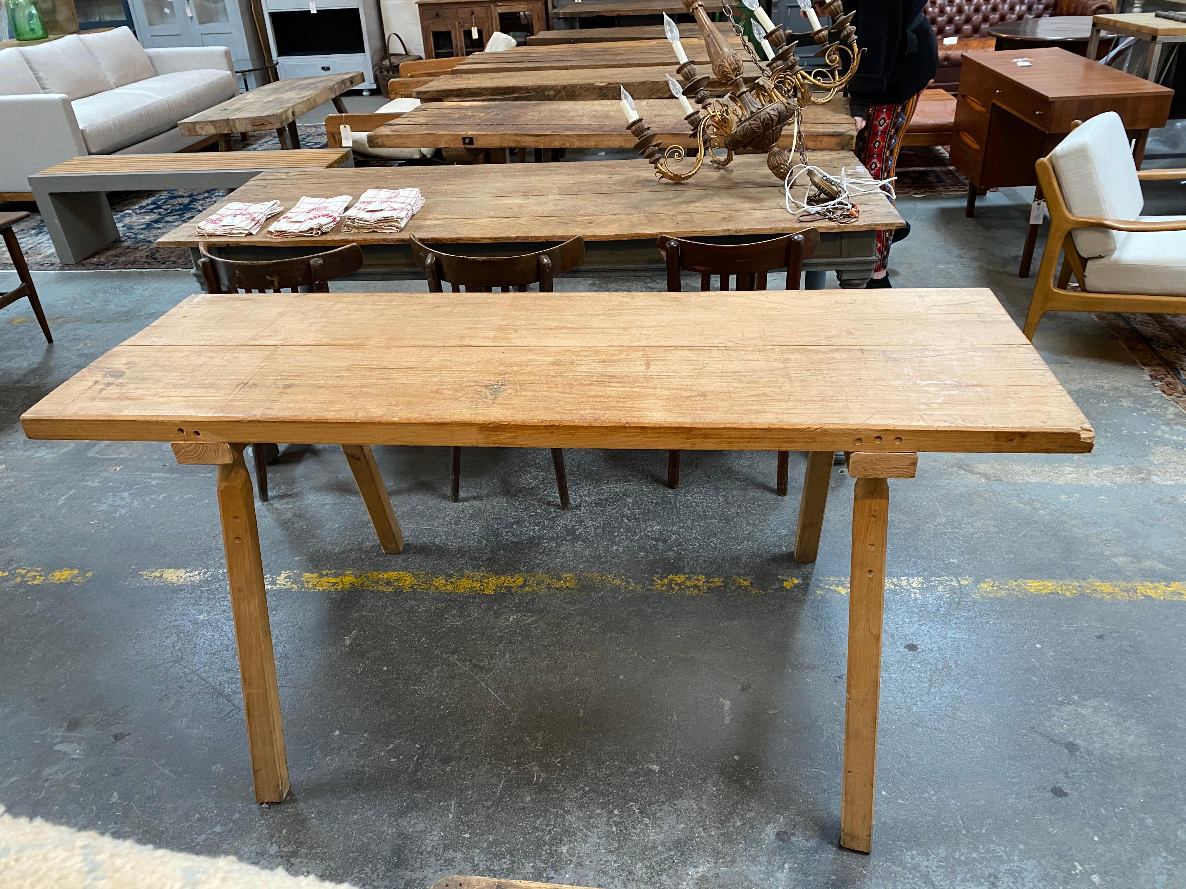 Mid-20th Century French Butcher Block Table
