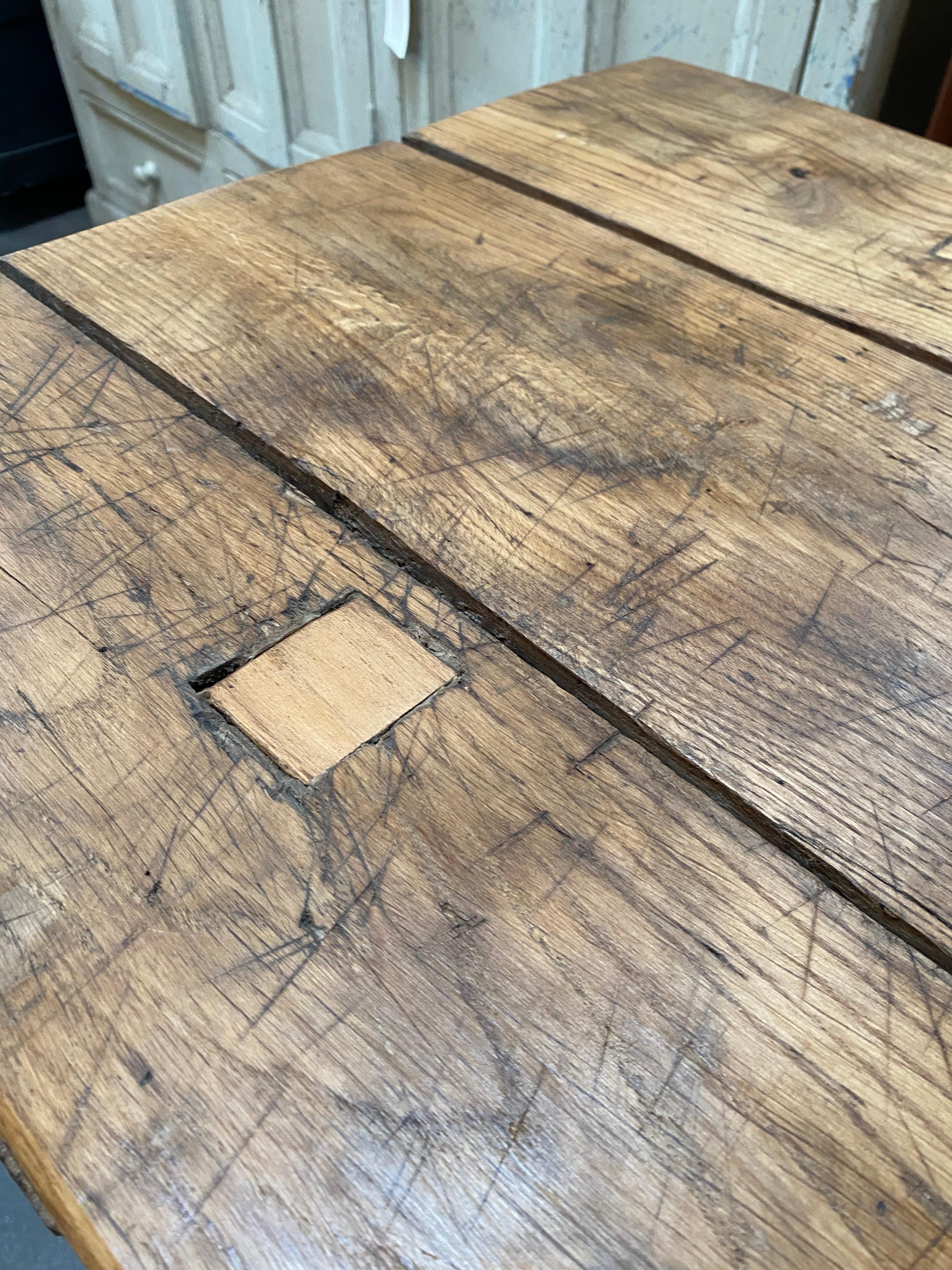 Wood French Butcher Block Table 