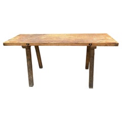 Vintage French Butcher Block Table