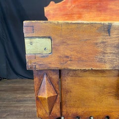 French Butcher’s Block Table With Bull’s Head Mount -Kitchen Island or Sideboard