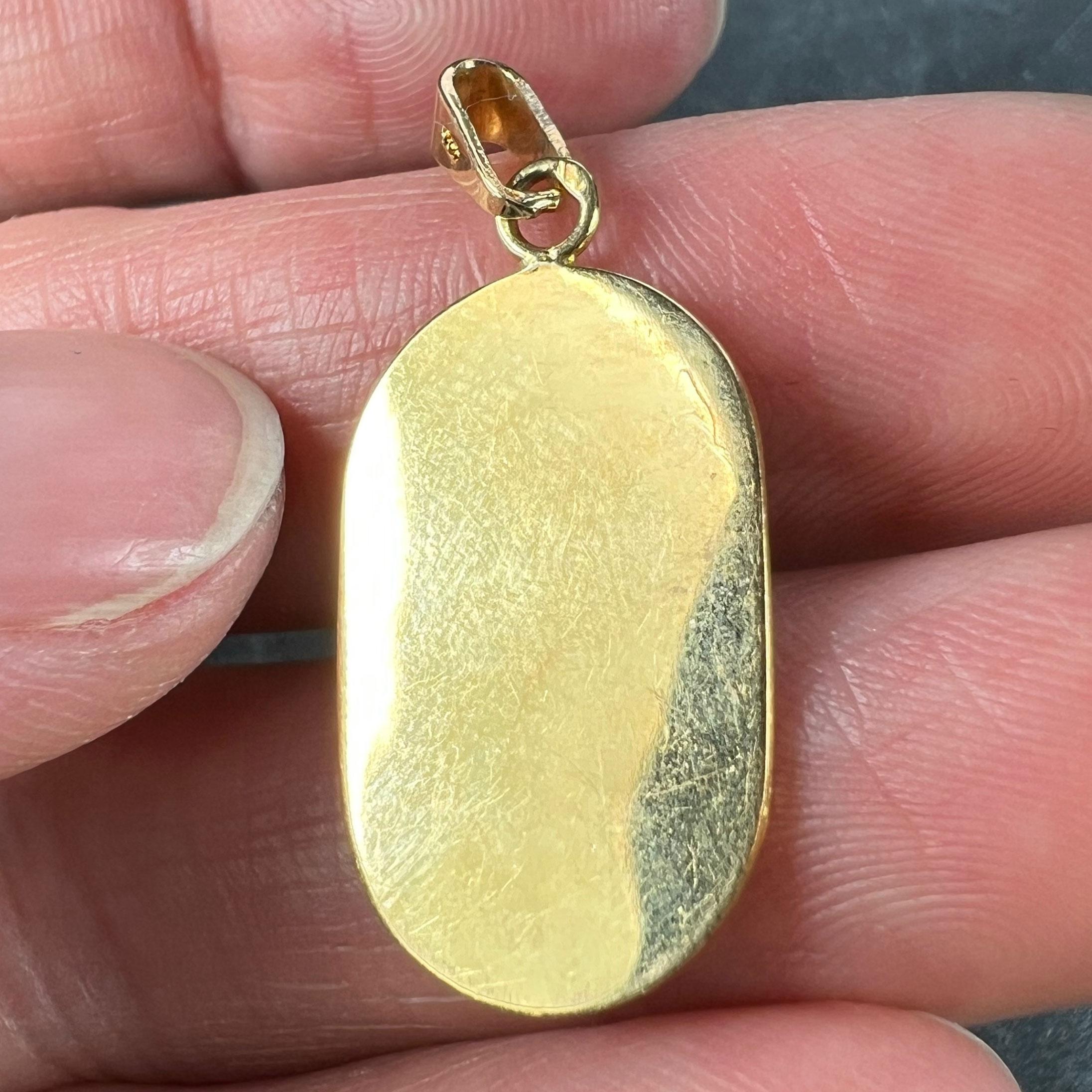 French Butsch 18K Yellow Gold Jesus Christ Medal Charm Pendant For Sale 5