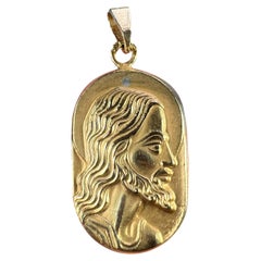 Colgante con medalla de Jesucristo en oro amarillo de 18 quilates French Butsch