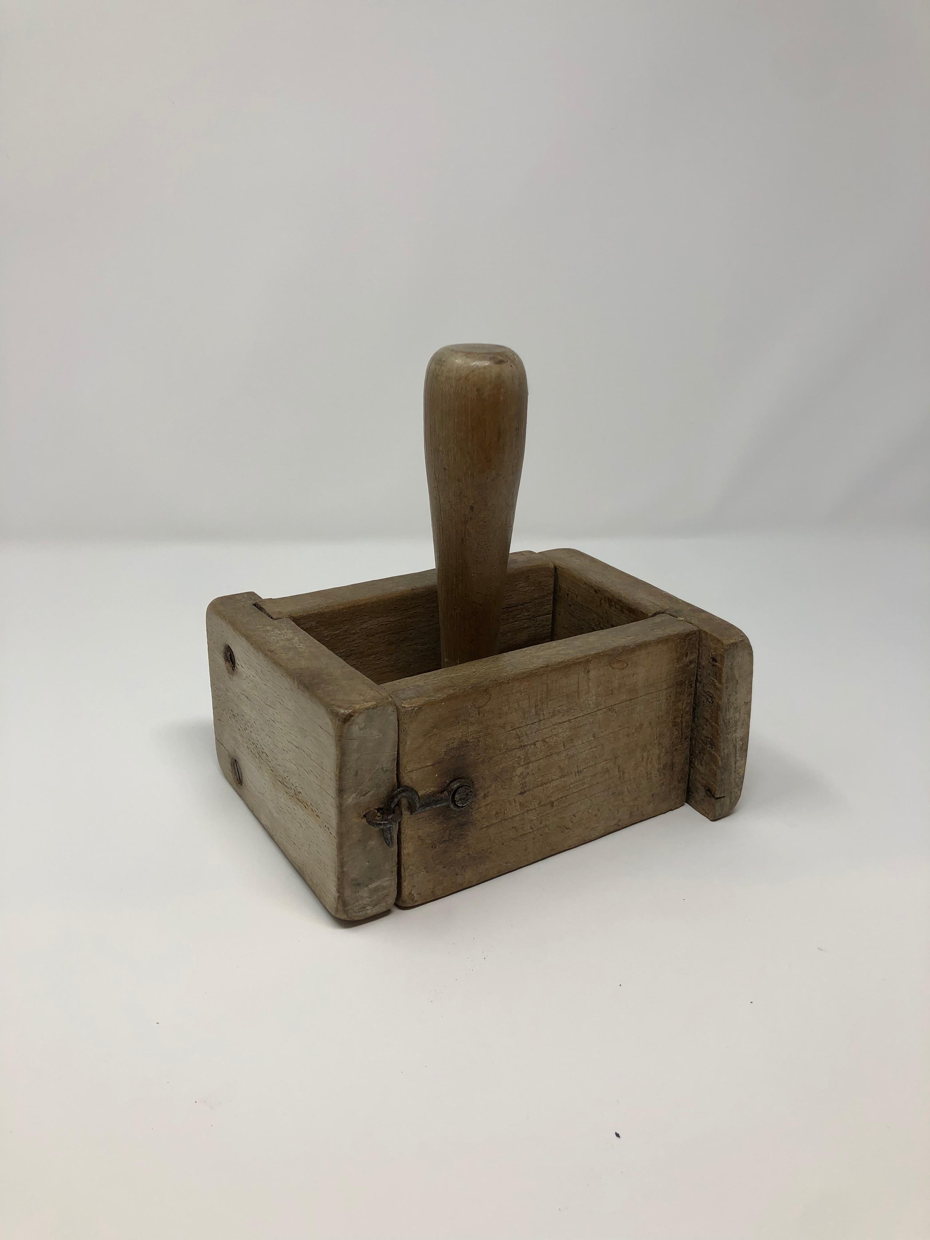 This French butter mold was designed to create a decorative floral imprint in butter. Made of hand carved wood, a simple and decorative way to create a whimsical flair to your butter presentation. Cleans with soap and water.